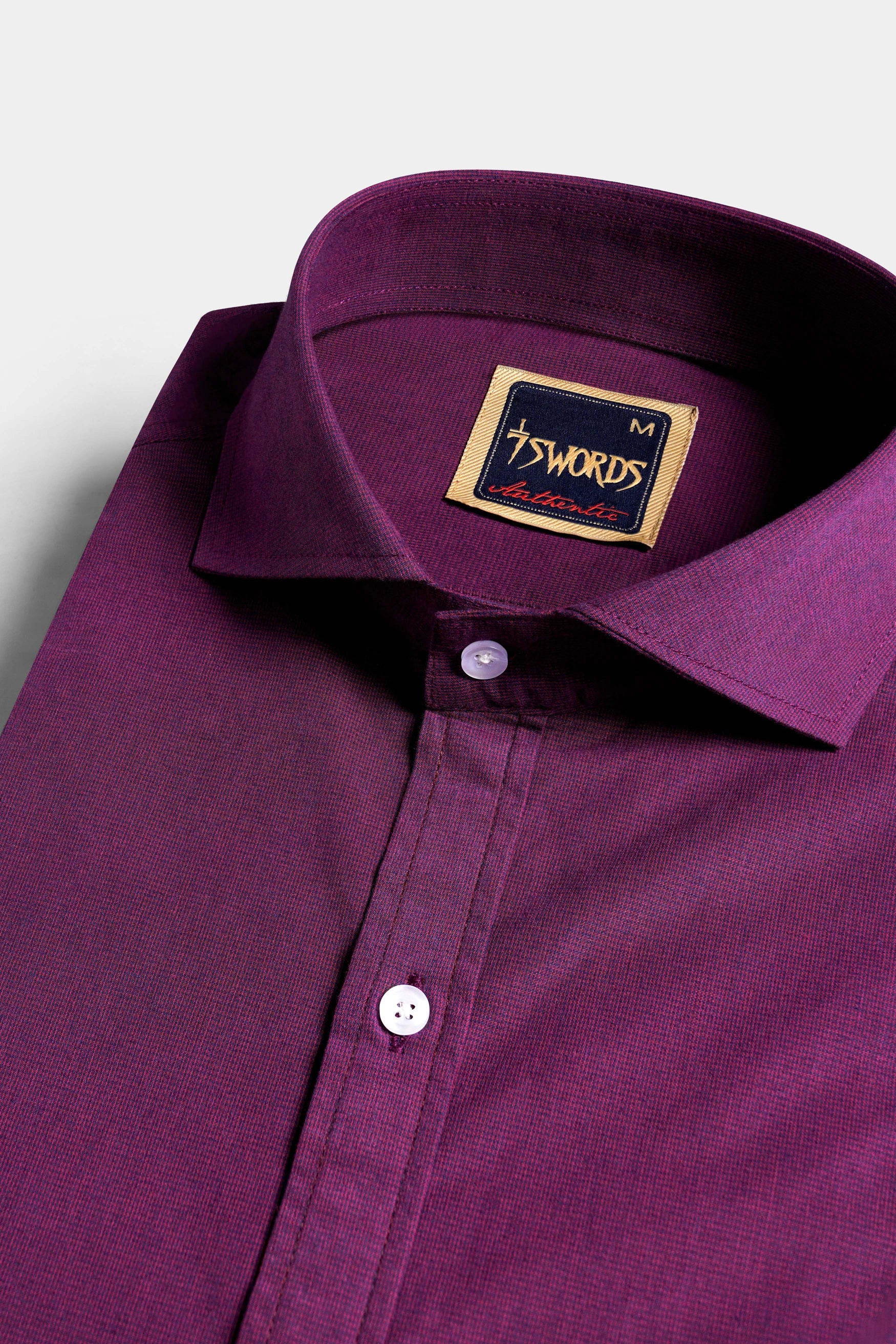 7swords-Pansy Purple Premium Cotton Shirt