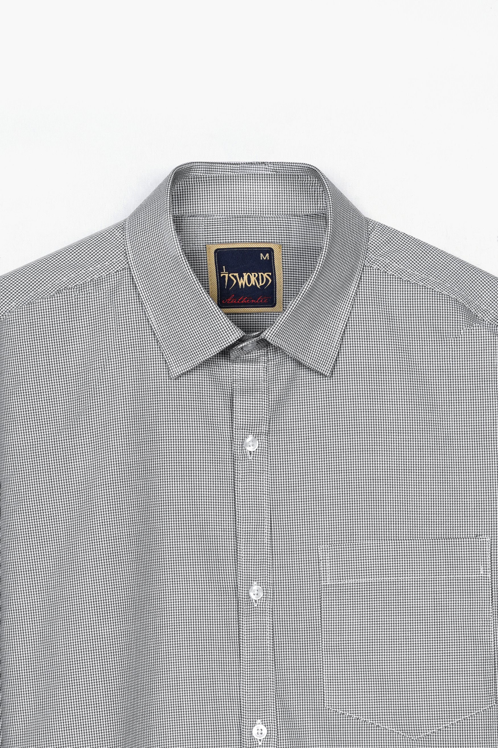 7swords-Gunsmoke Gray Houndstooth Premium Cotton Shirt