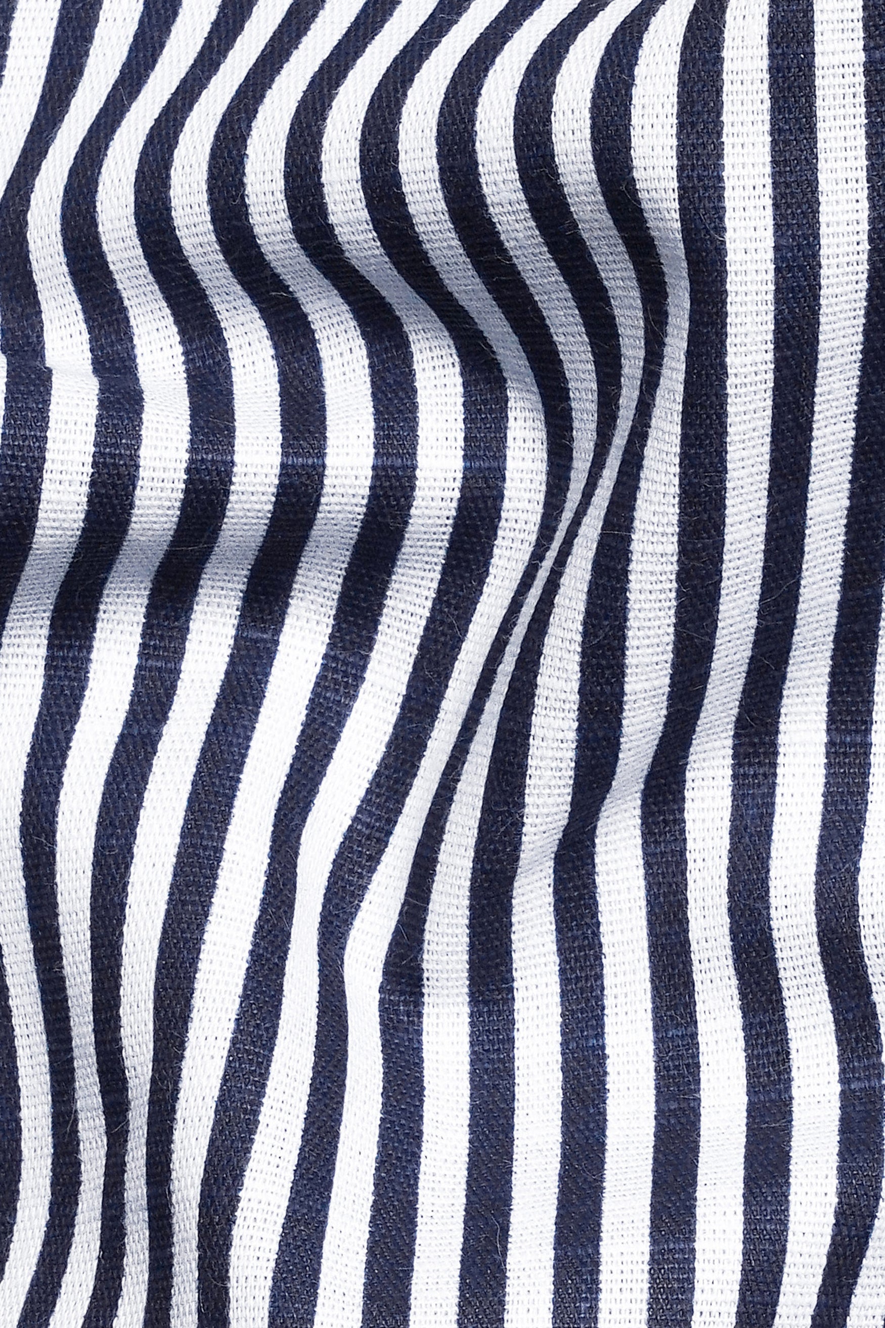 7swords-Haiti Blue and Bright White Striped Premium Cotton Shirt