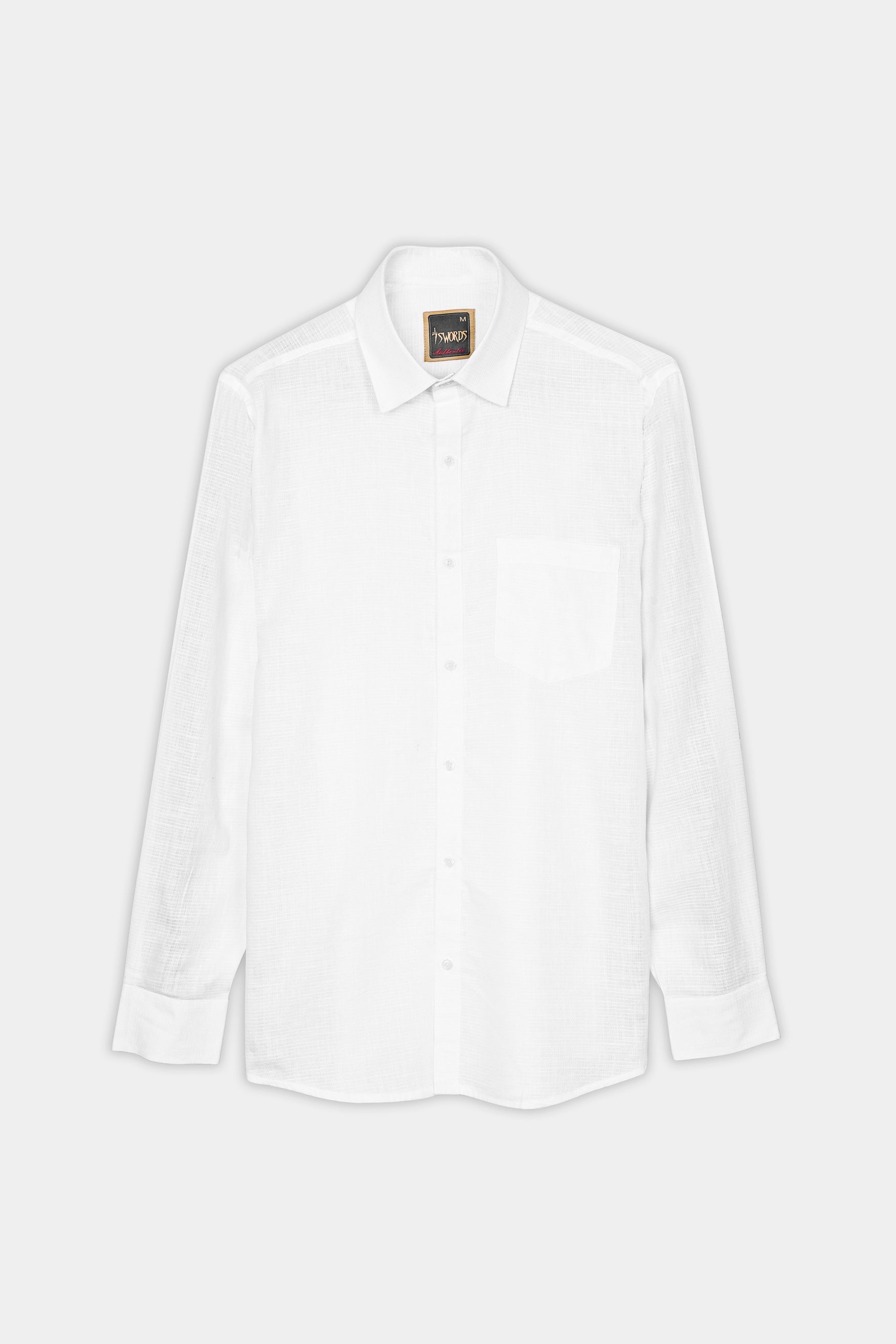 7swords-Bright White Premium Cotton Shirt