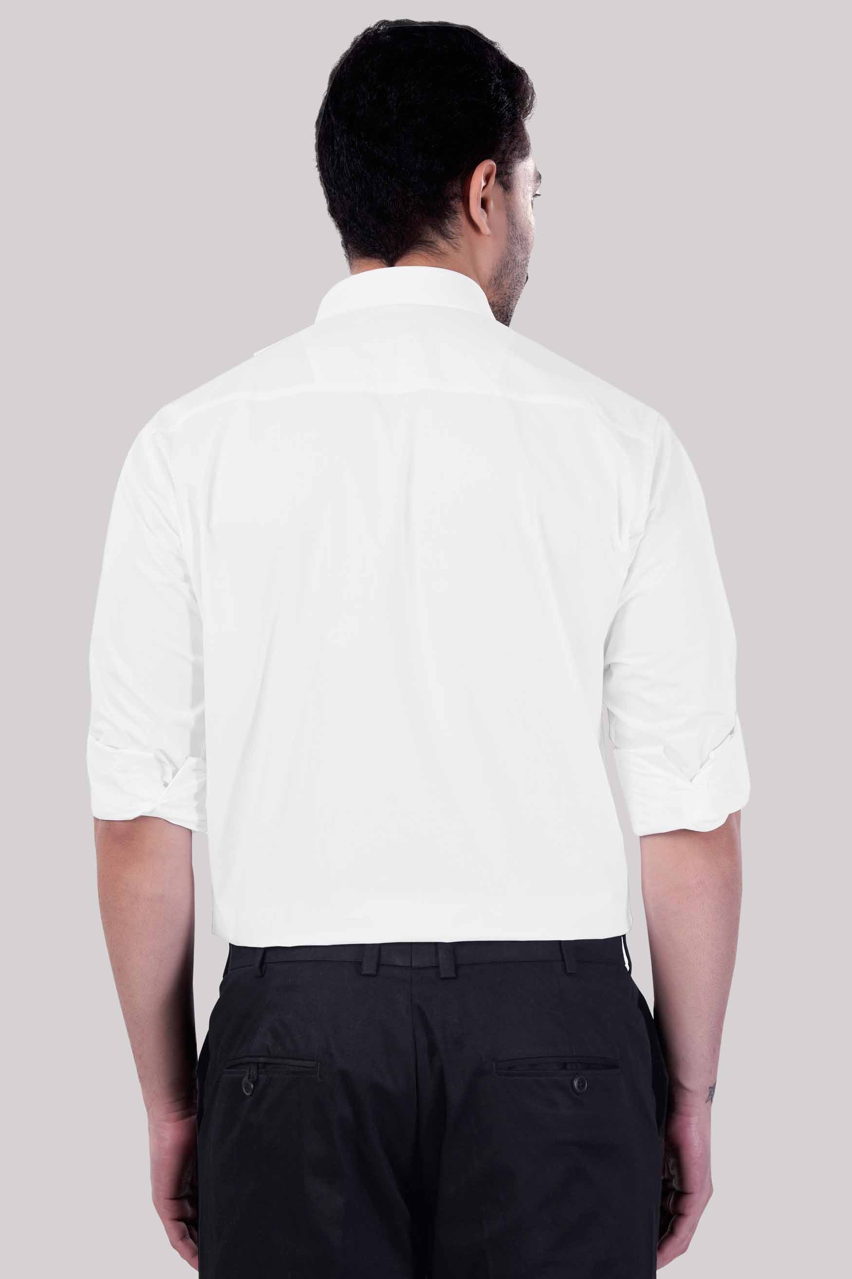 7swords-Bright White Premium Cotton Shirt