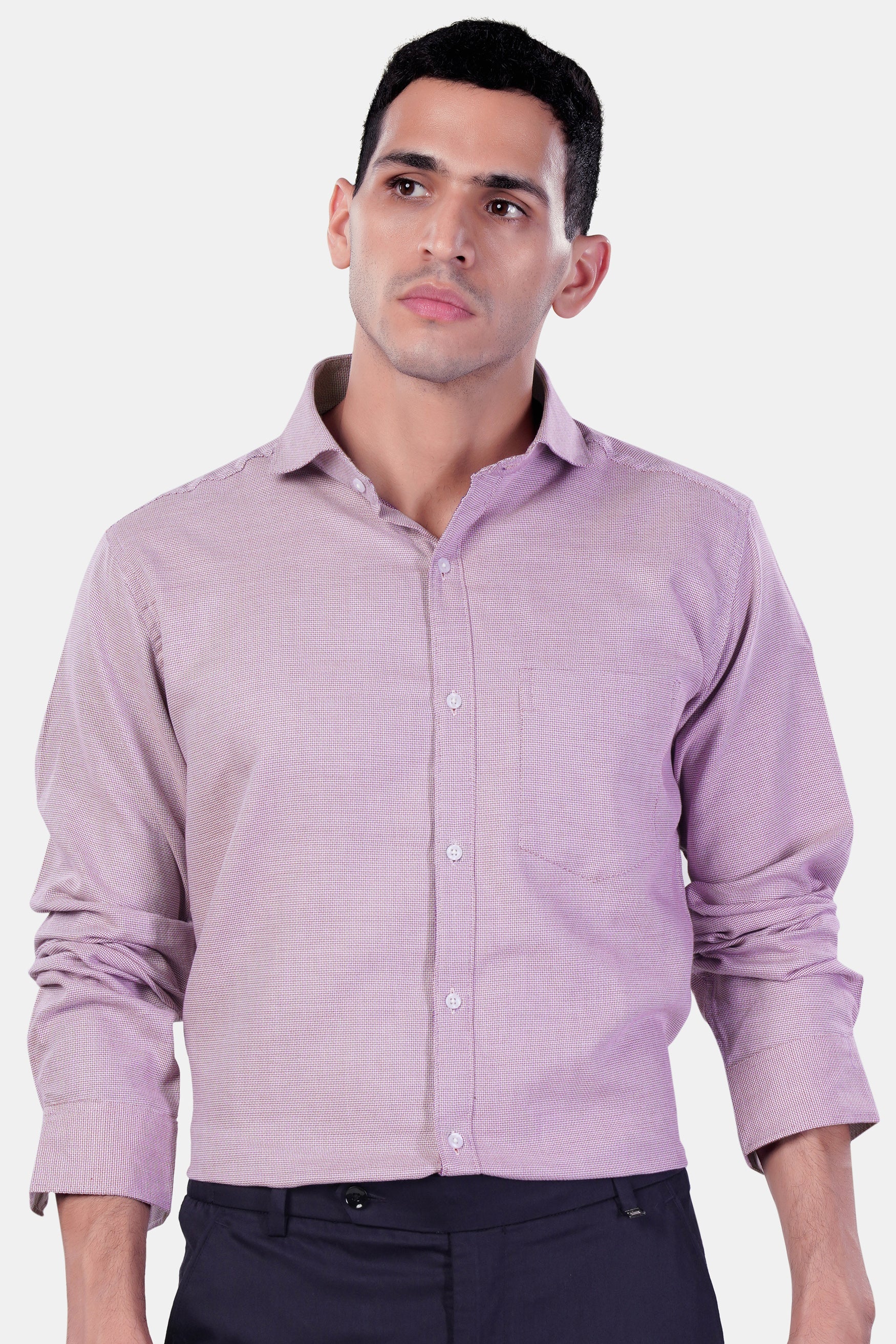 7swords-Carolina Plum Pink Premium Cotton Shirt