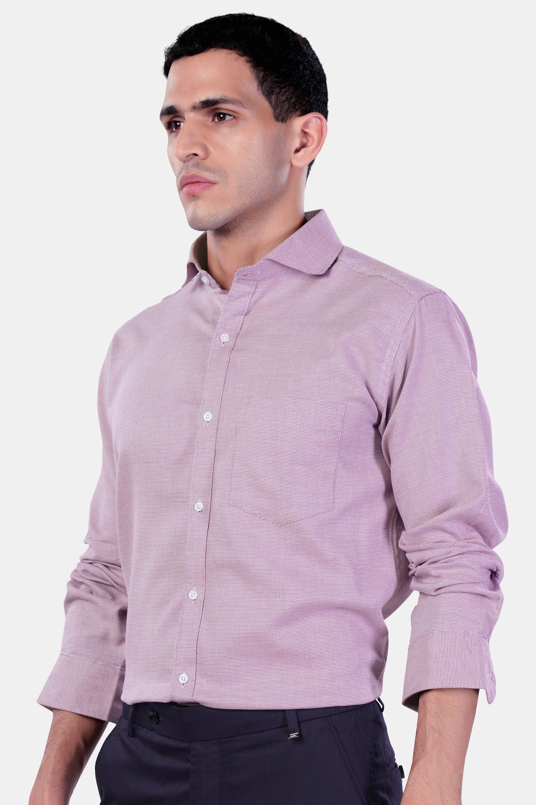 7swords-Carolina Plum Pink Premium Cotton Shirt