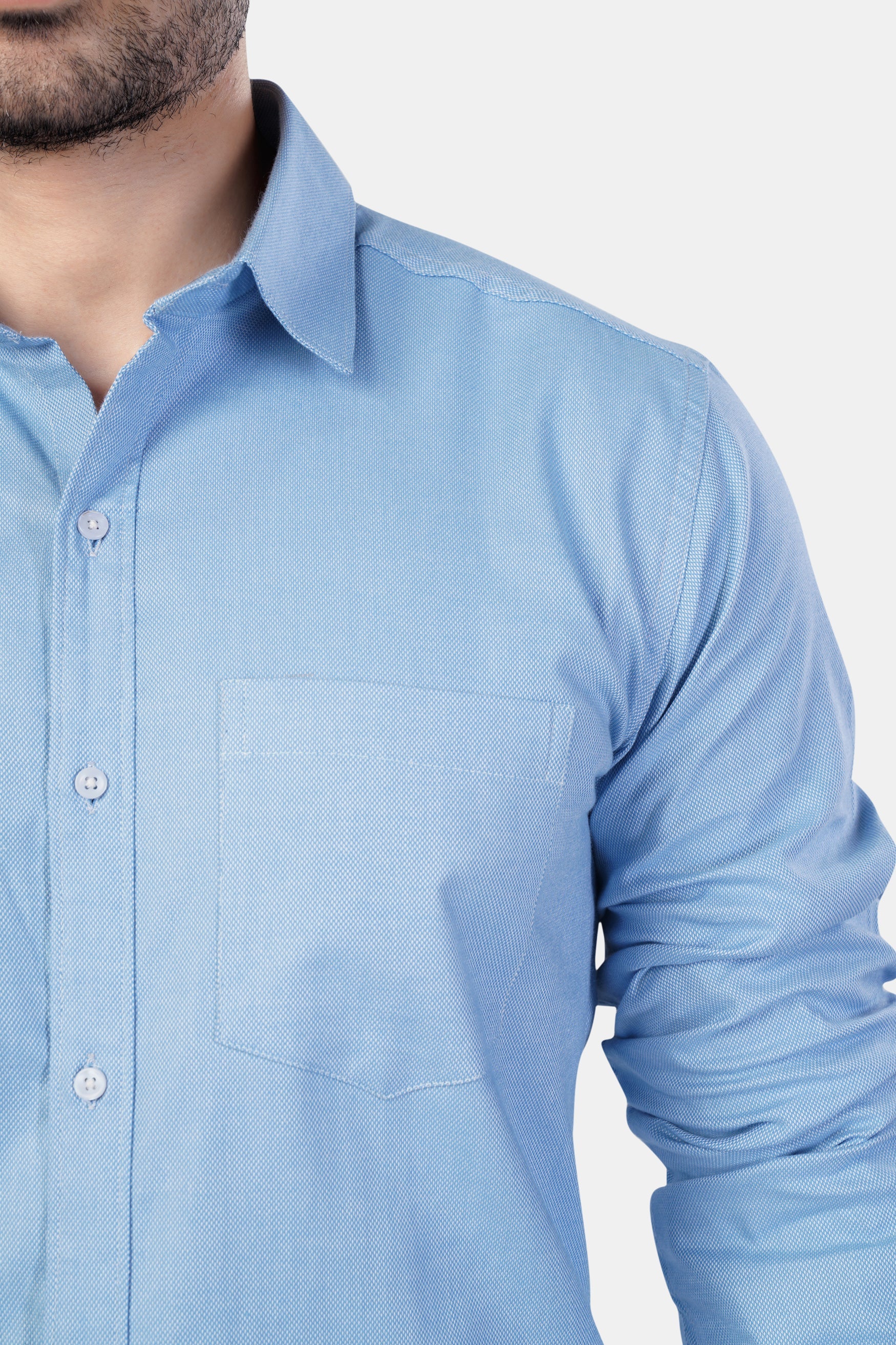 7swords-Spindle Blue Premium Cotton Shirt