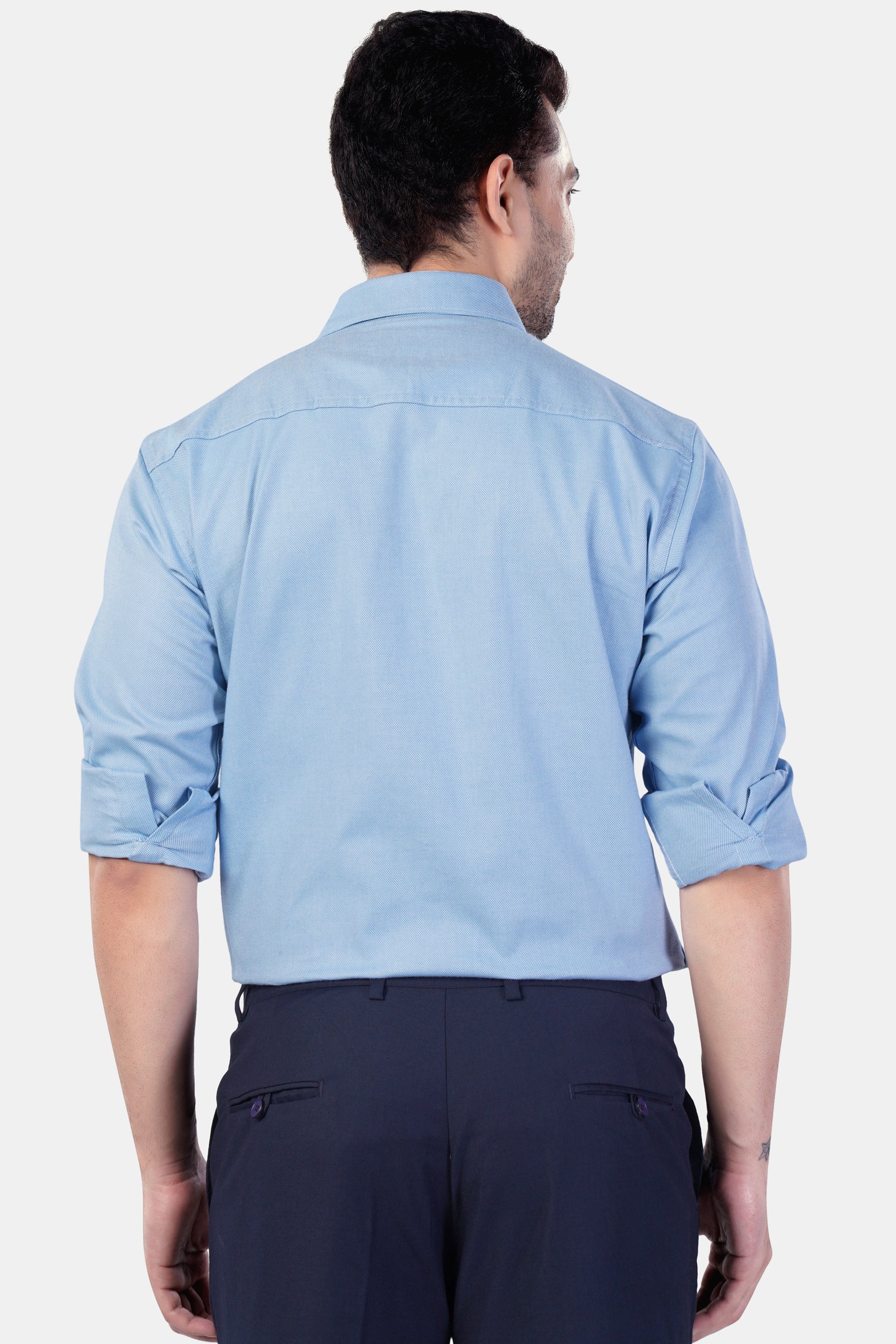 7swords-Spindle Blue Premium Cotton Shirt