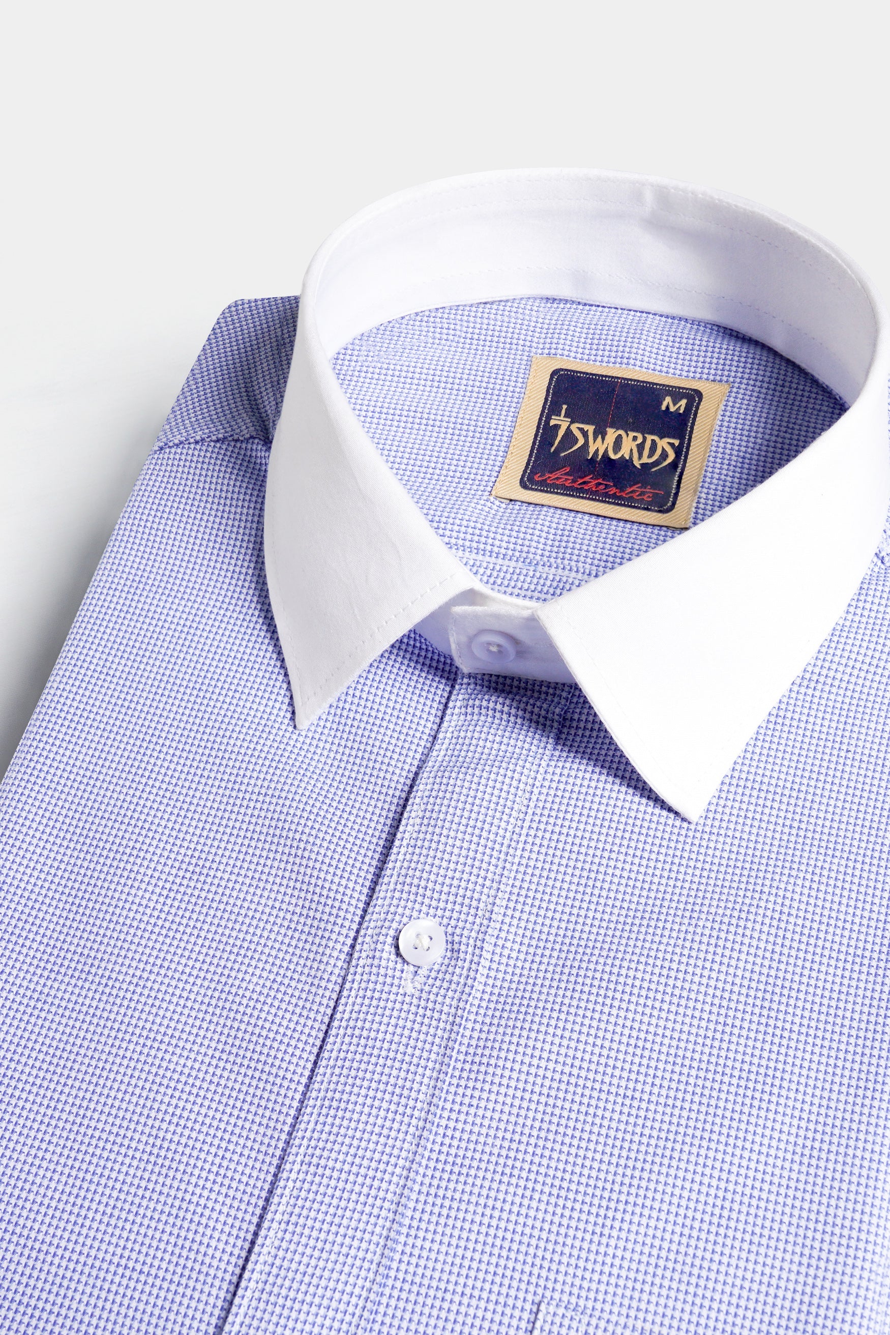 7swords-Amethyst Purple with White Collar and Cuffs Premium Cotton Shirt