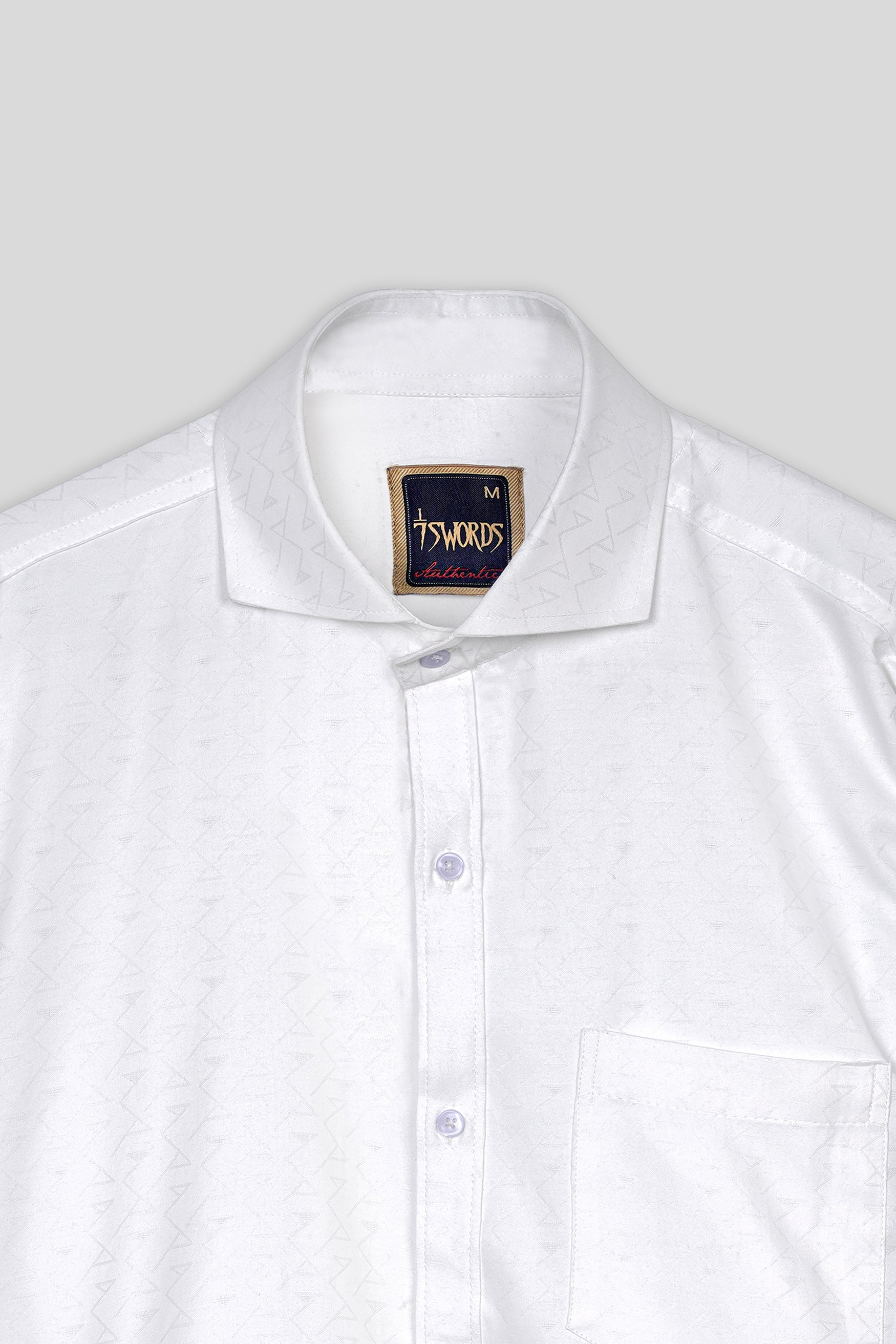 7swords-Bright White Premium Cotton Shirt