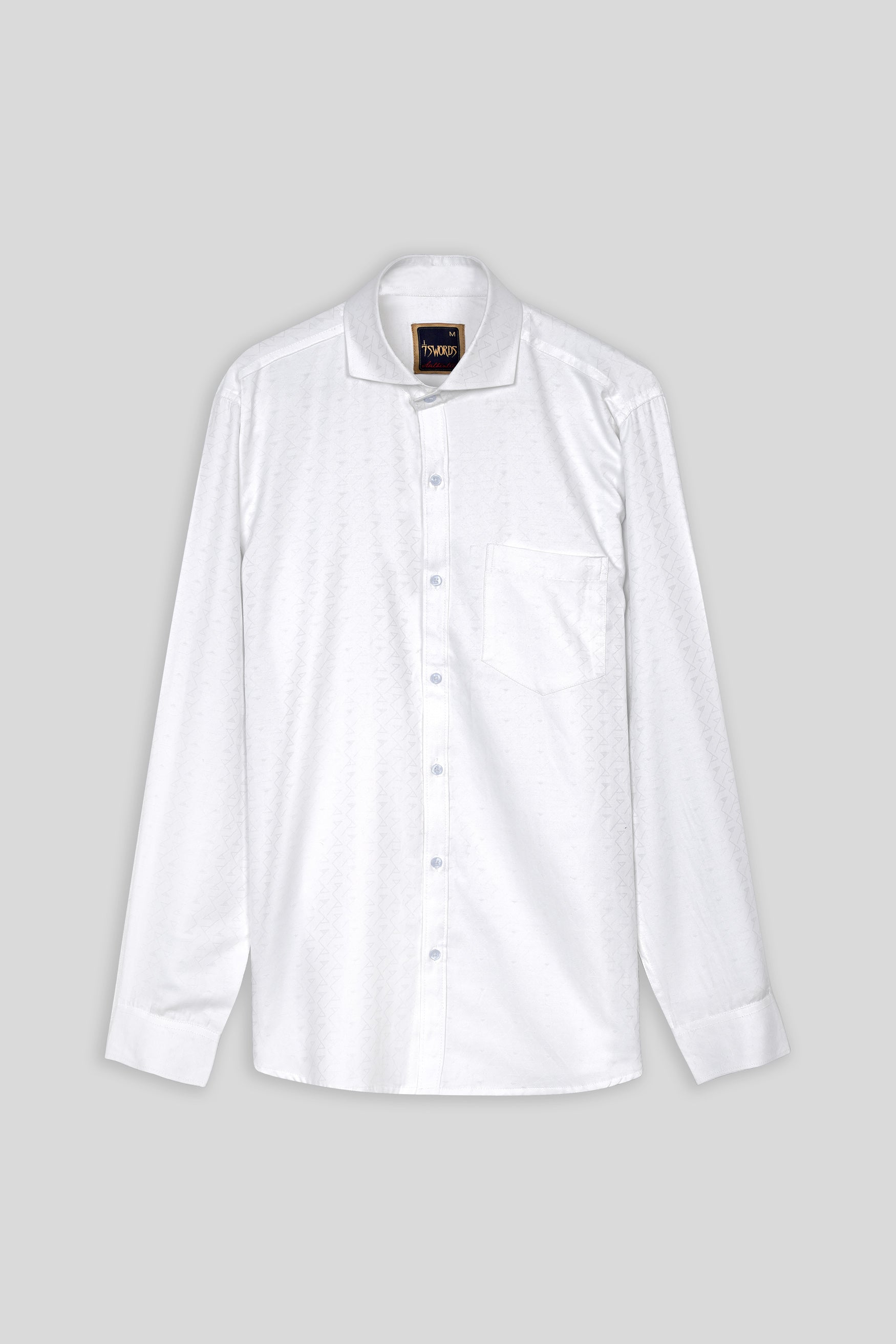 7swords-Bright White Premium Cotton Shirt