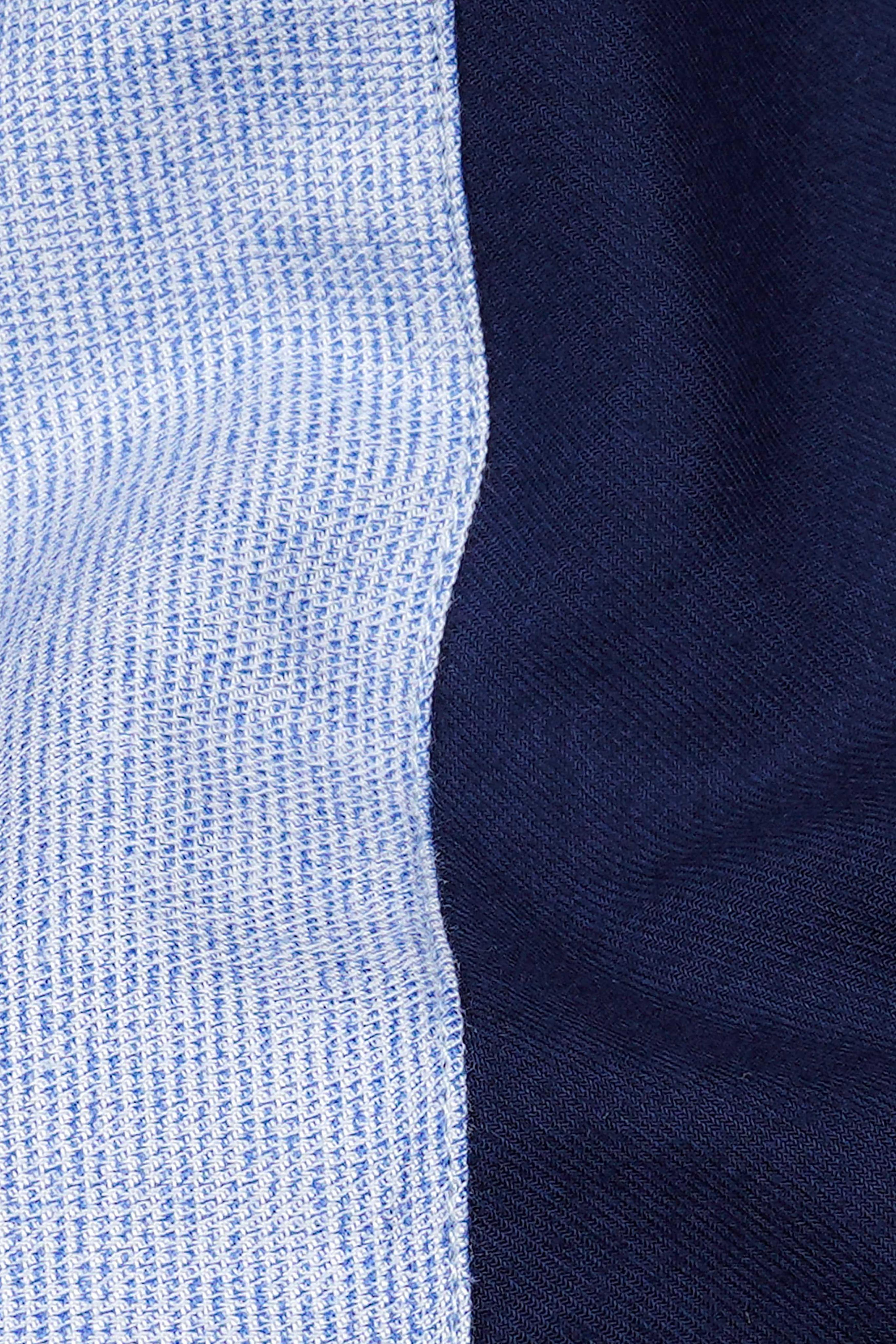 Cadet Blue with Midnight Navy Blue Tiger Printed Twill Premium Cotton Designer Shirt