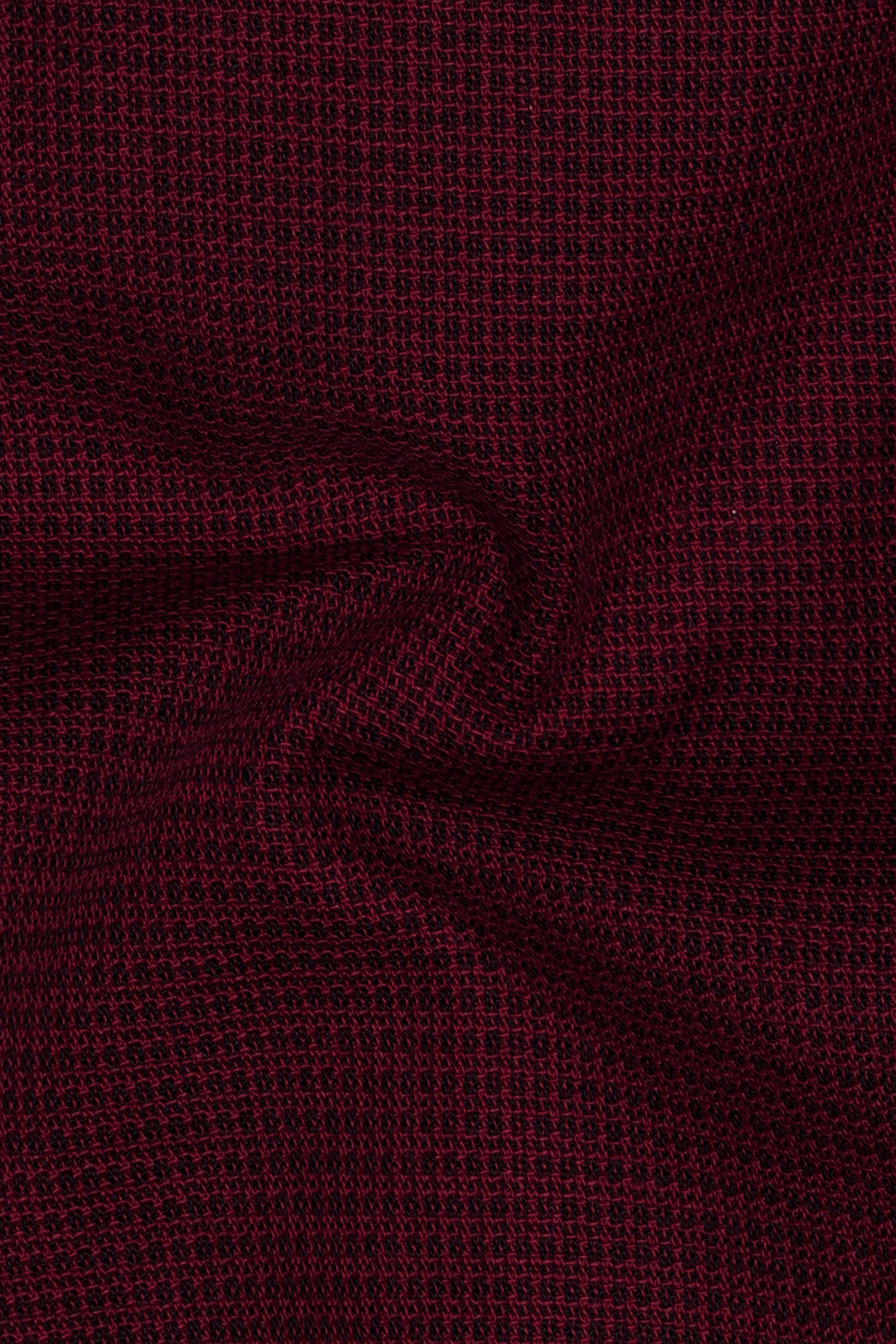 Scarlett Maroon Dobby Textured Premium Giza Cotton Shirt