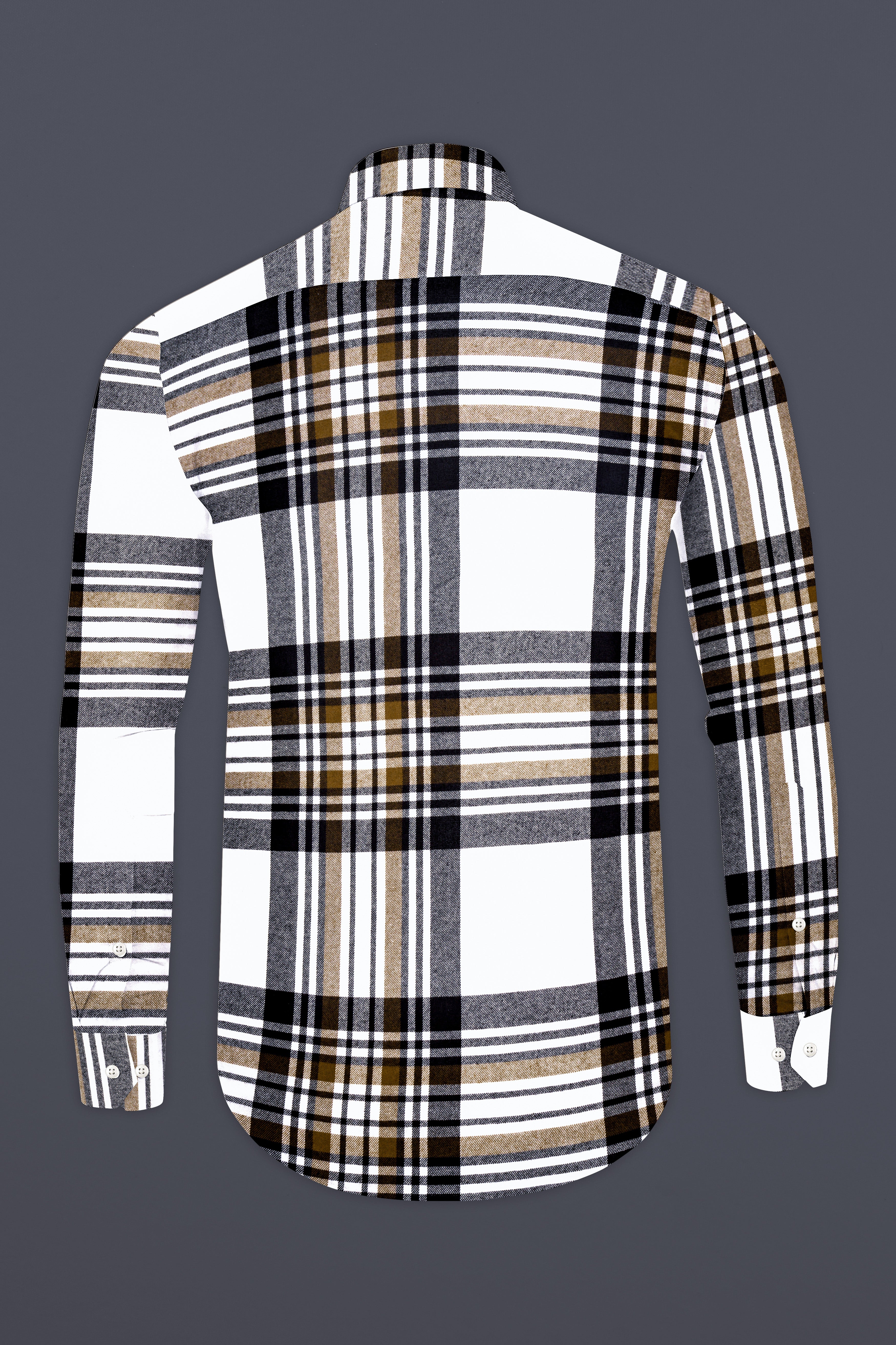 Bright White with Gunsmoke Gray Plaid Heavyweight Flannel Shirt