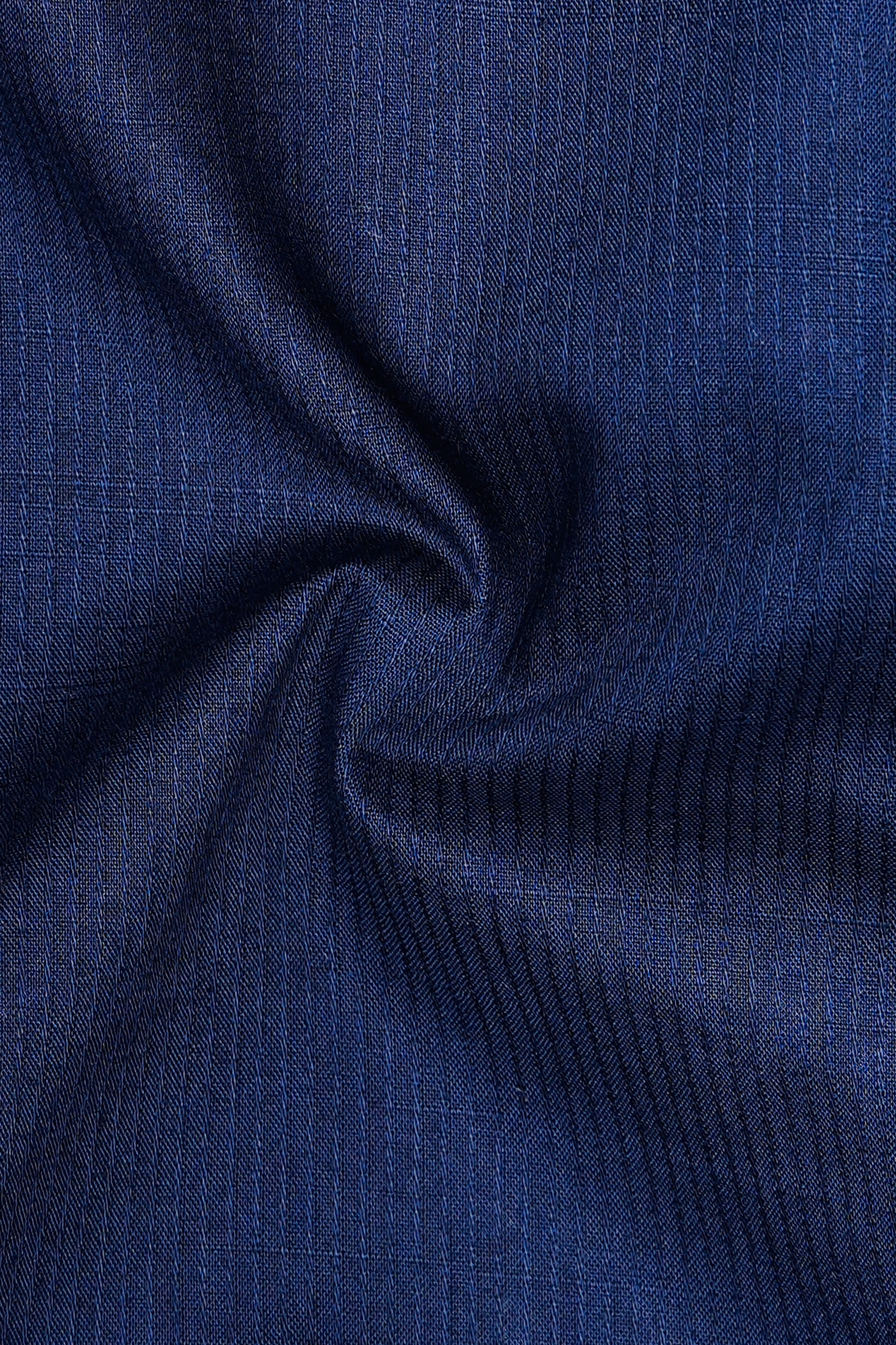 Ebony Clay Navy Blue Dobby Textured Premium Giza Cotton Kurta Shirt