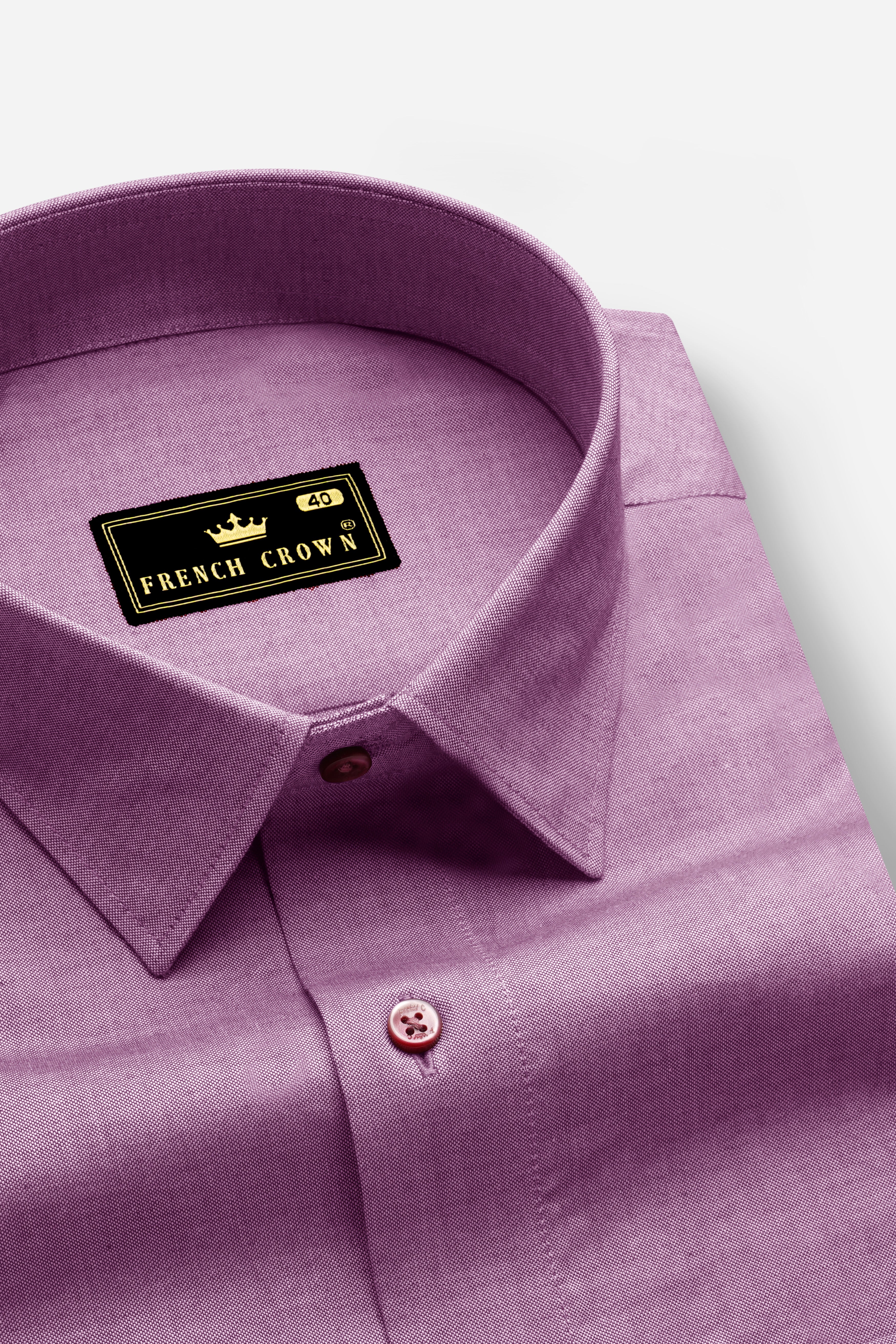 Opera Mauve Pink Chambray Textured Premium Cotton Shirt