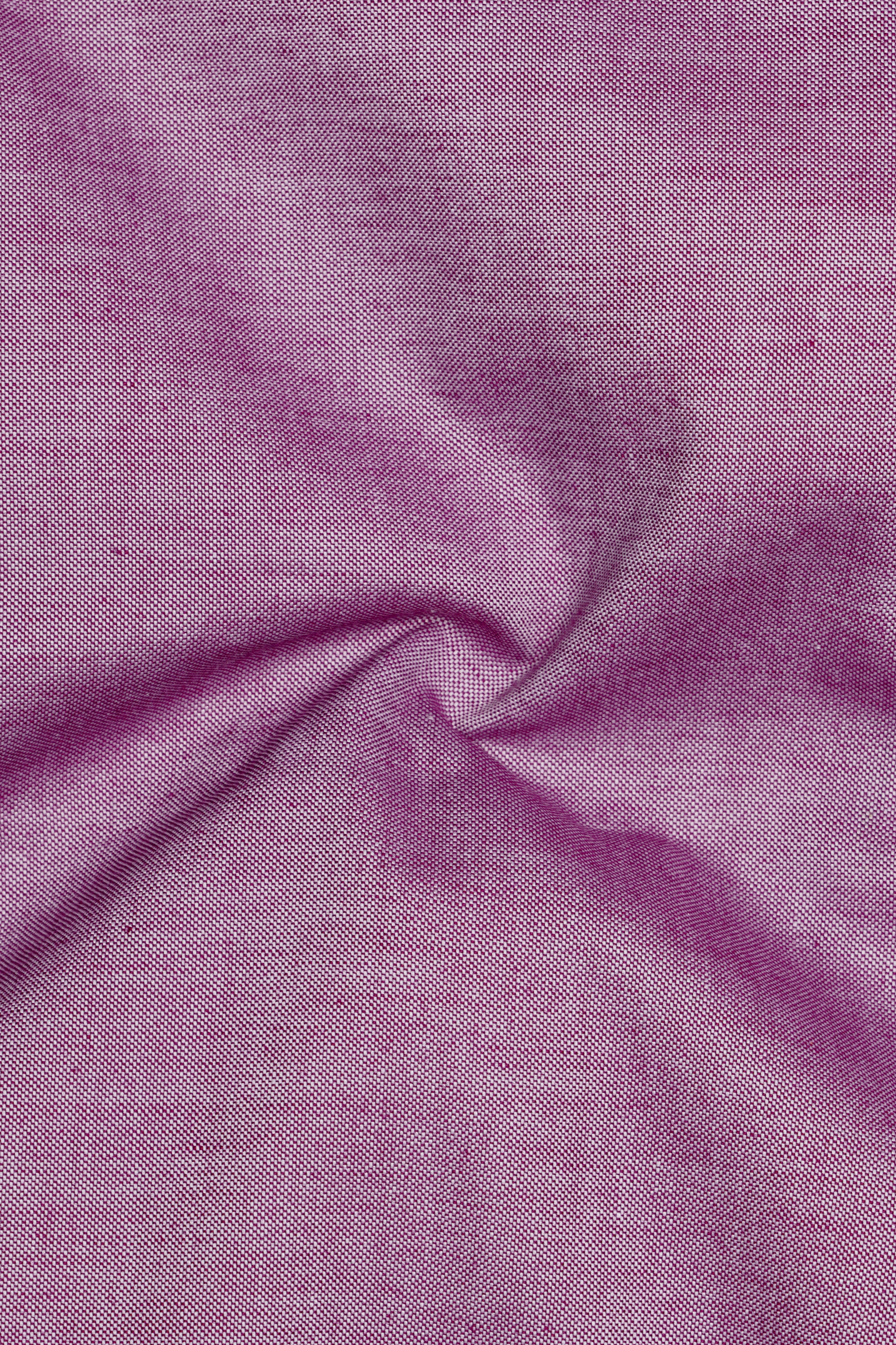 Opera Mauve Pink Chambray Textured Premium Cotton Shirt