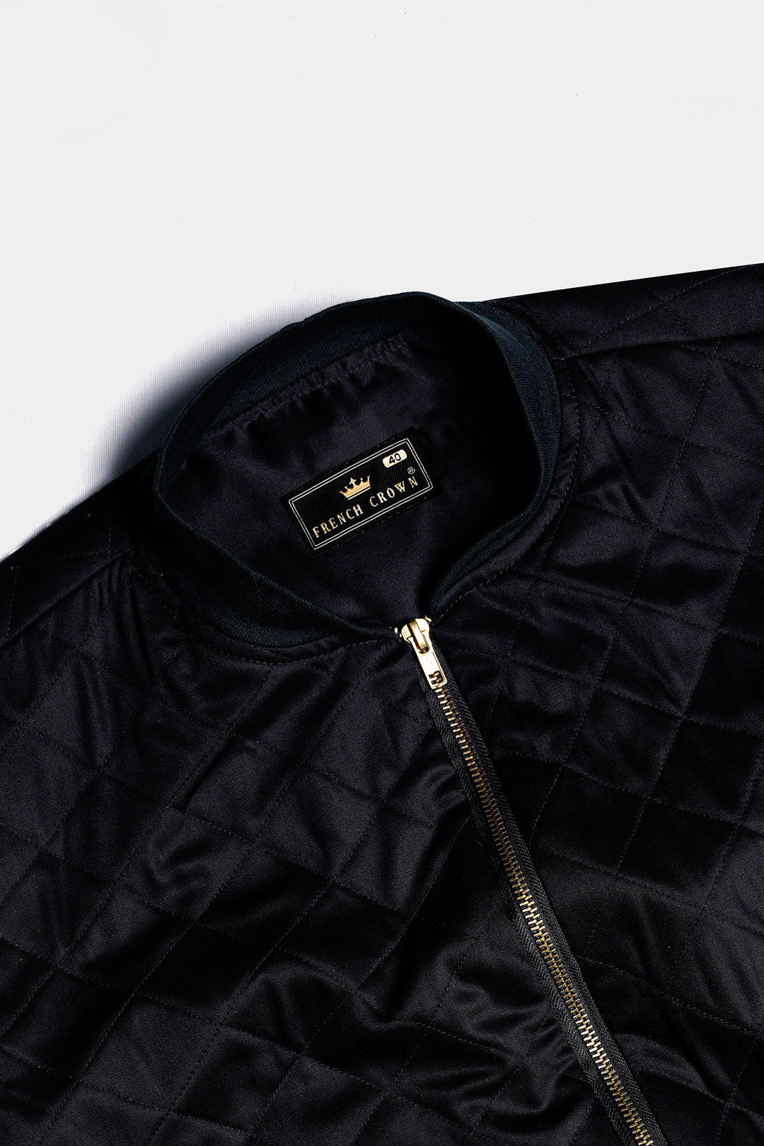 Jade Black Zipper Closure Super Soft Premium Cotton Bomber Jacket