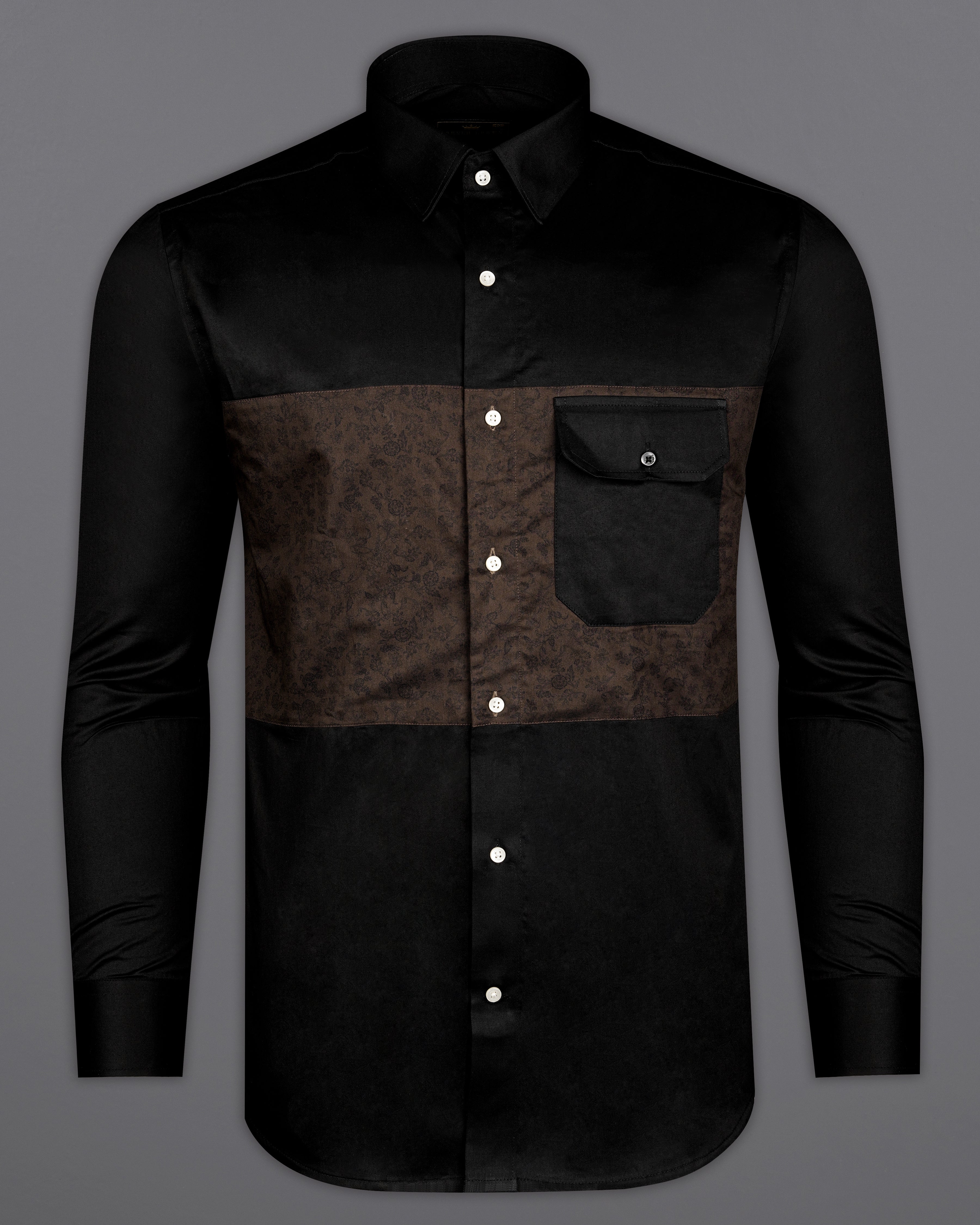 Jade Black and Rebel Brown Super Soft Premium Cotton Designer Shirt