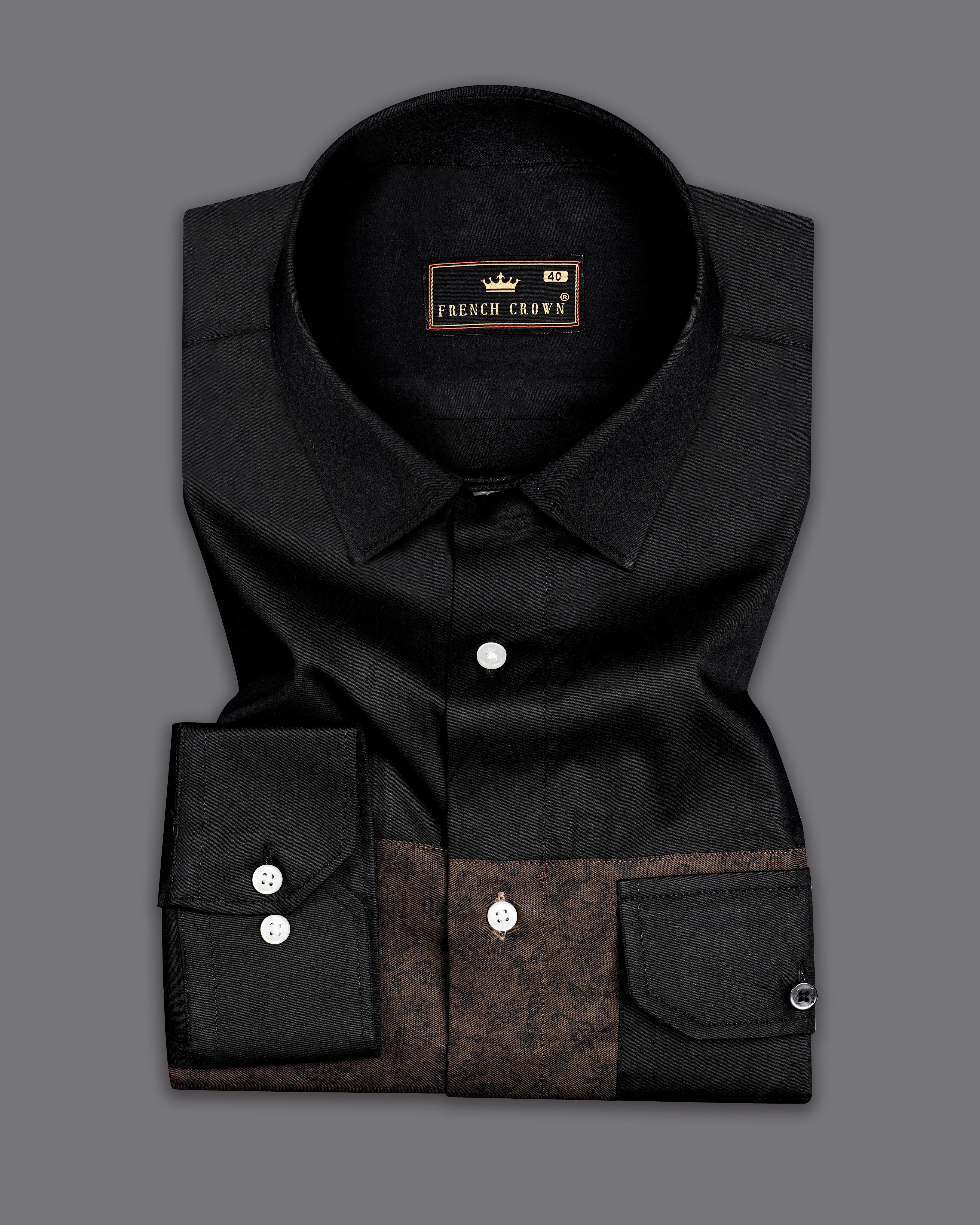 Jade Black and Rebel Brown Super Soft Premium Cotton Designer Shirt