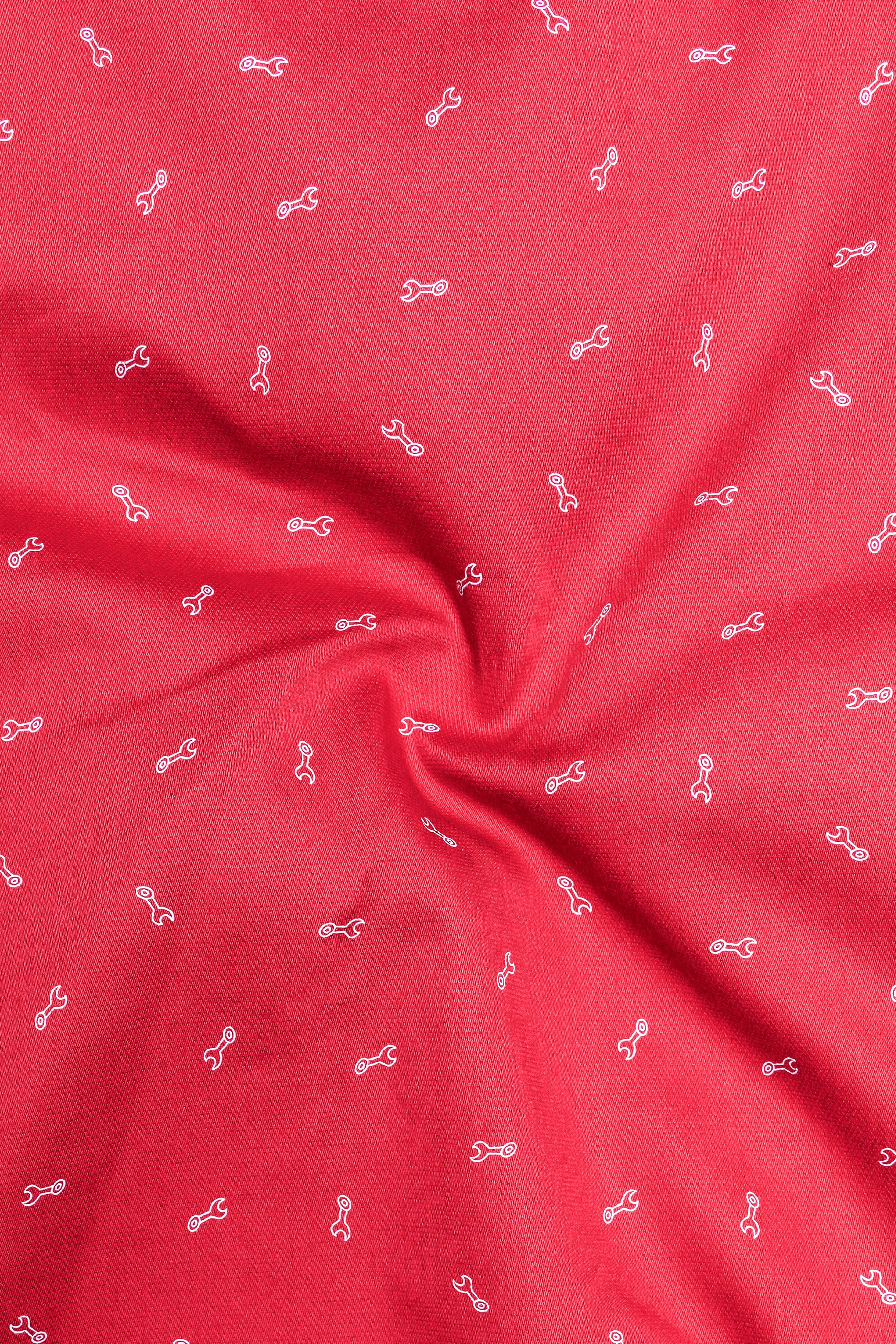 Stiletto Red Spanner Printed Royal Oxford Shirt