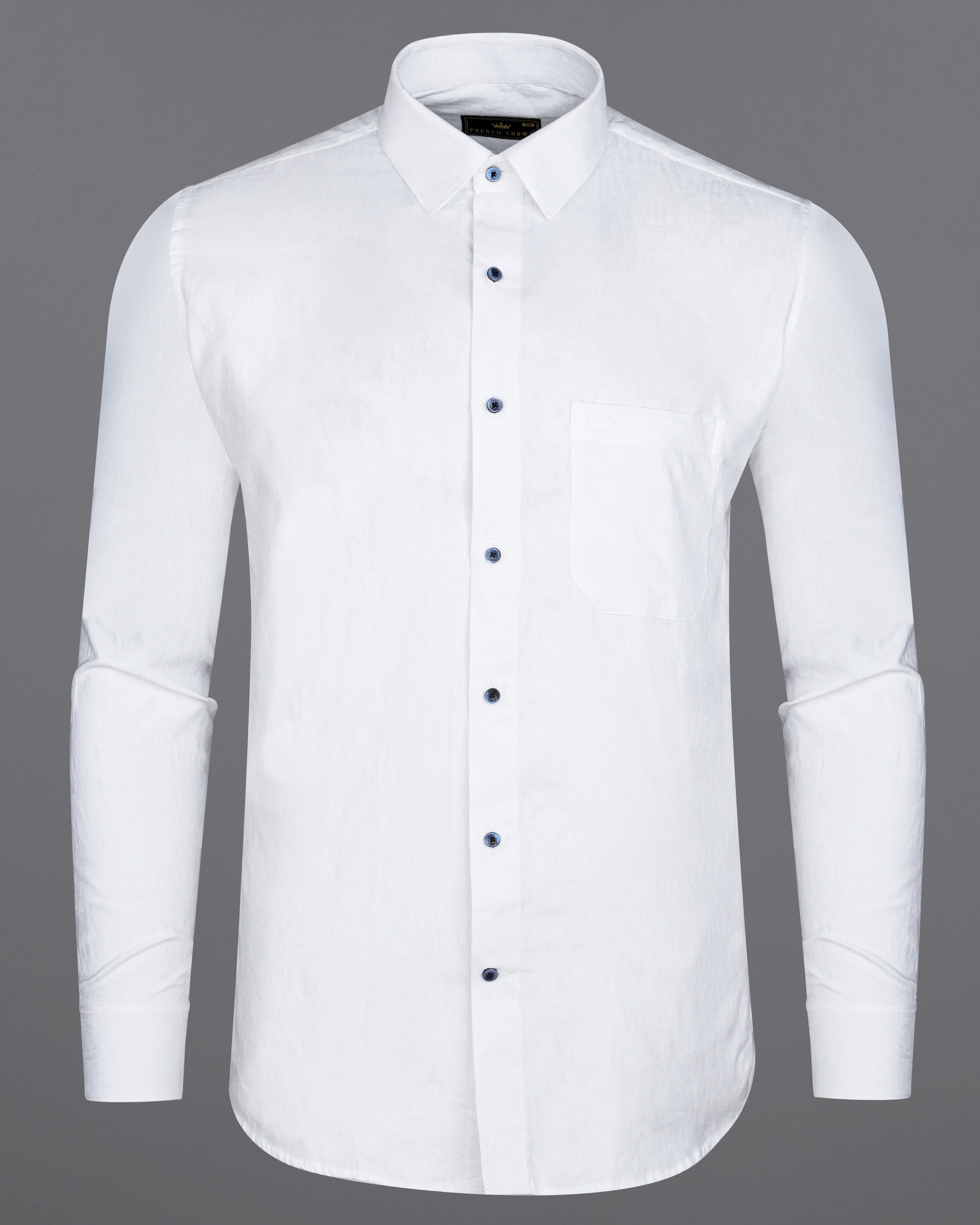 Bright White Jacquard Textured Premium Giza Cotton Shirt