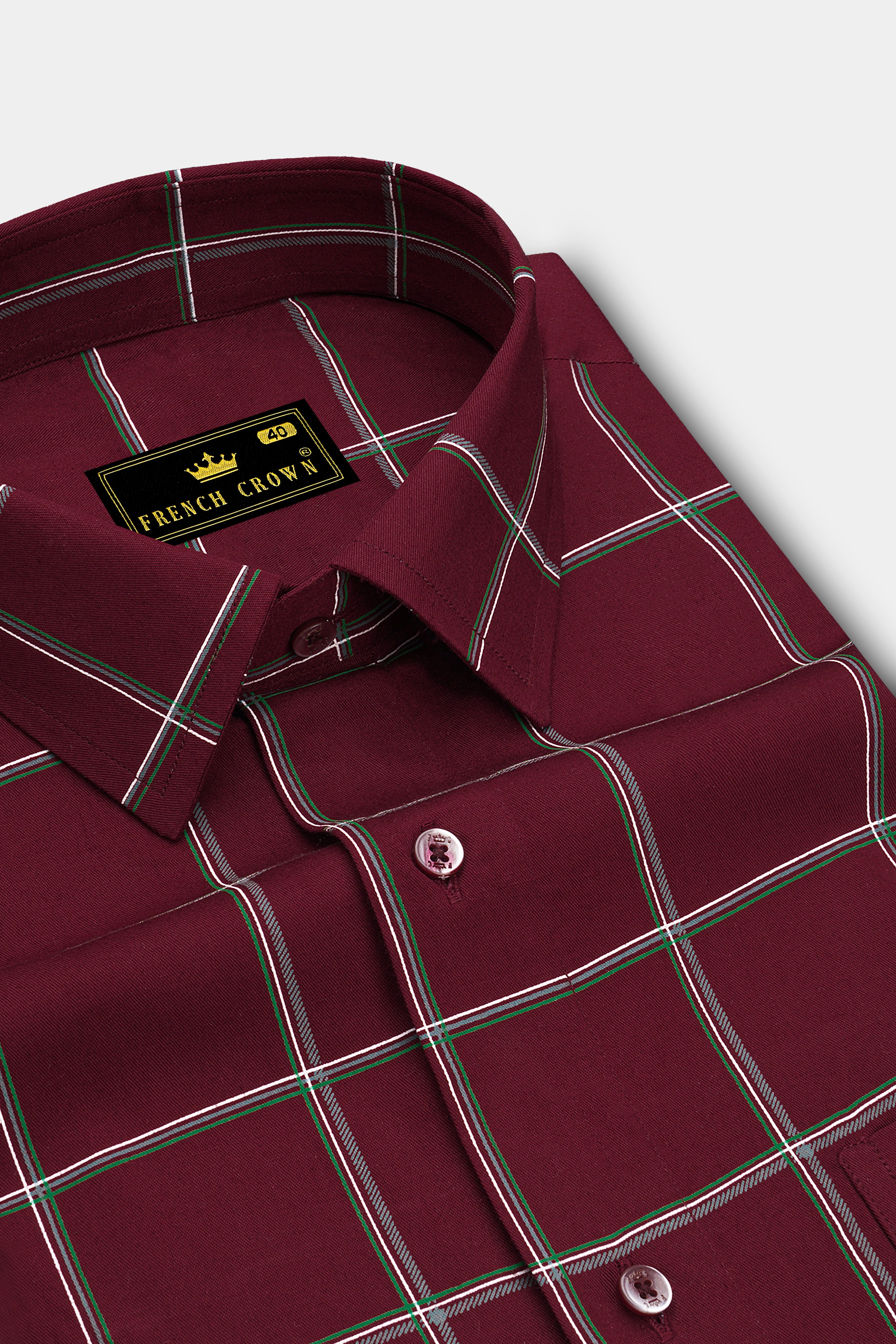 Persianplum Red Windowpane Royal Oxford Shirt