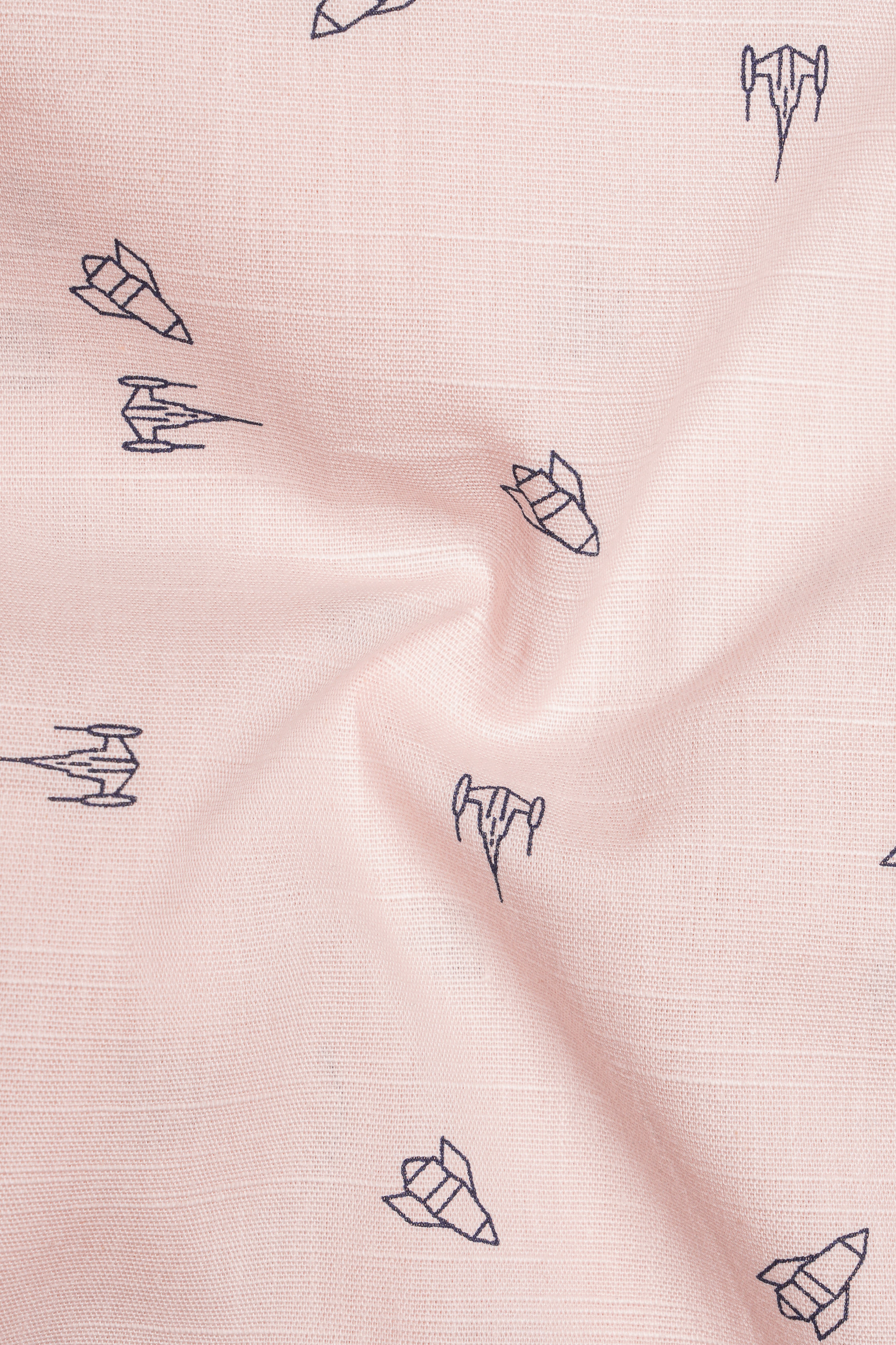 Fantasy Cream Rocket Printed Chambray Shirt