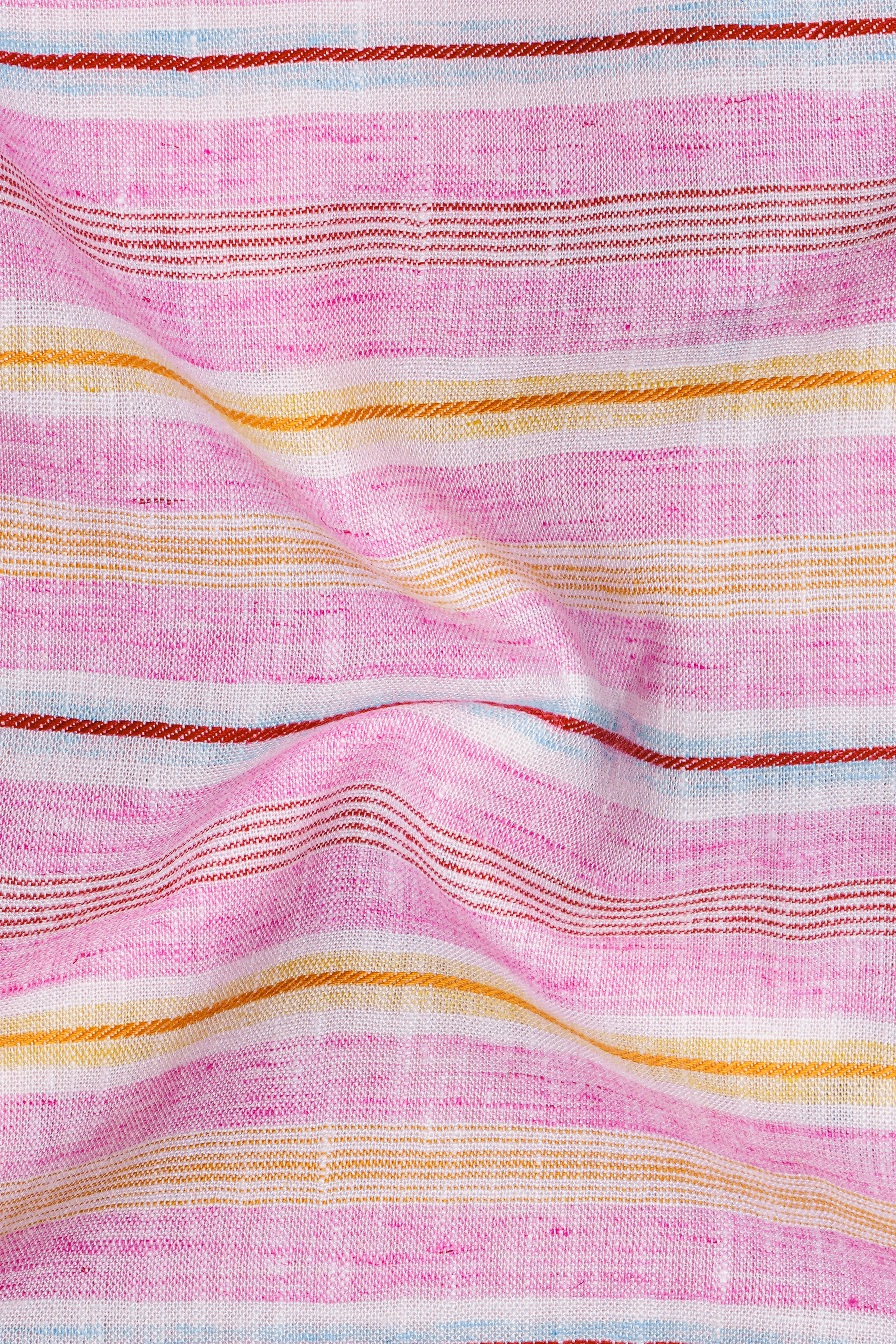 Chantilly Pink Multicolour Striped Luxurious Linen Shirt