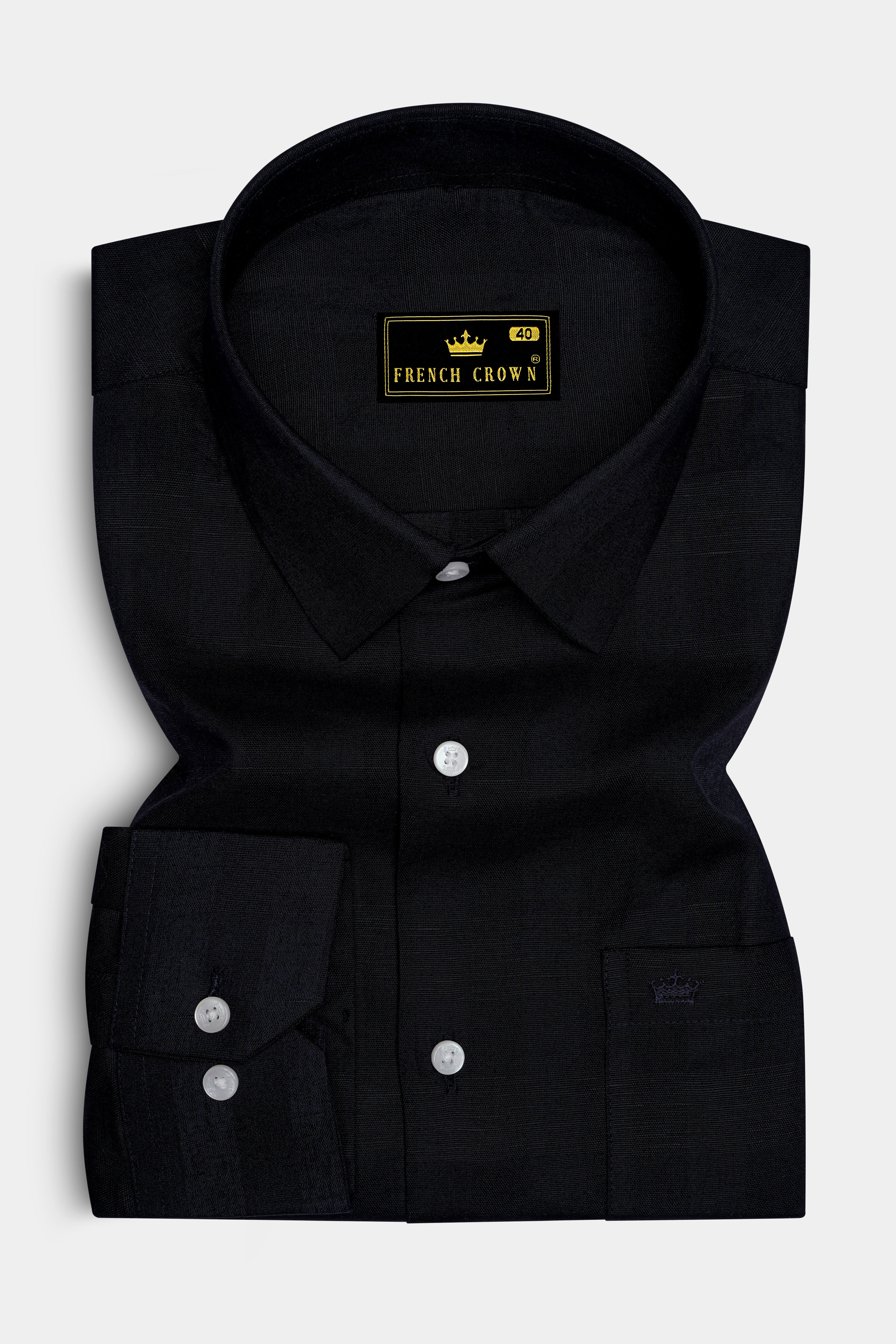 Jade Black Luxurious Linen Shirt