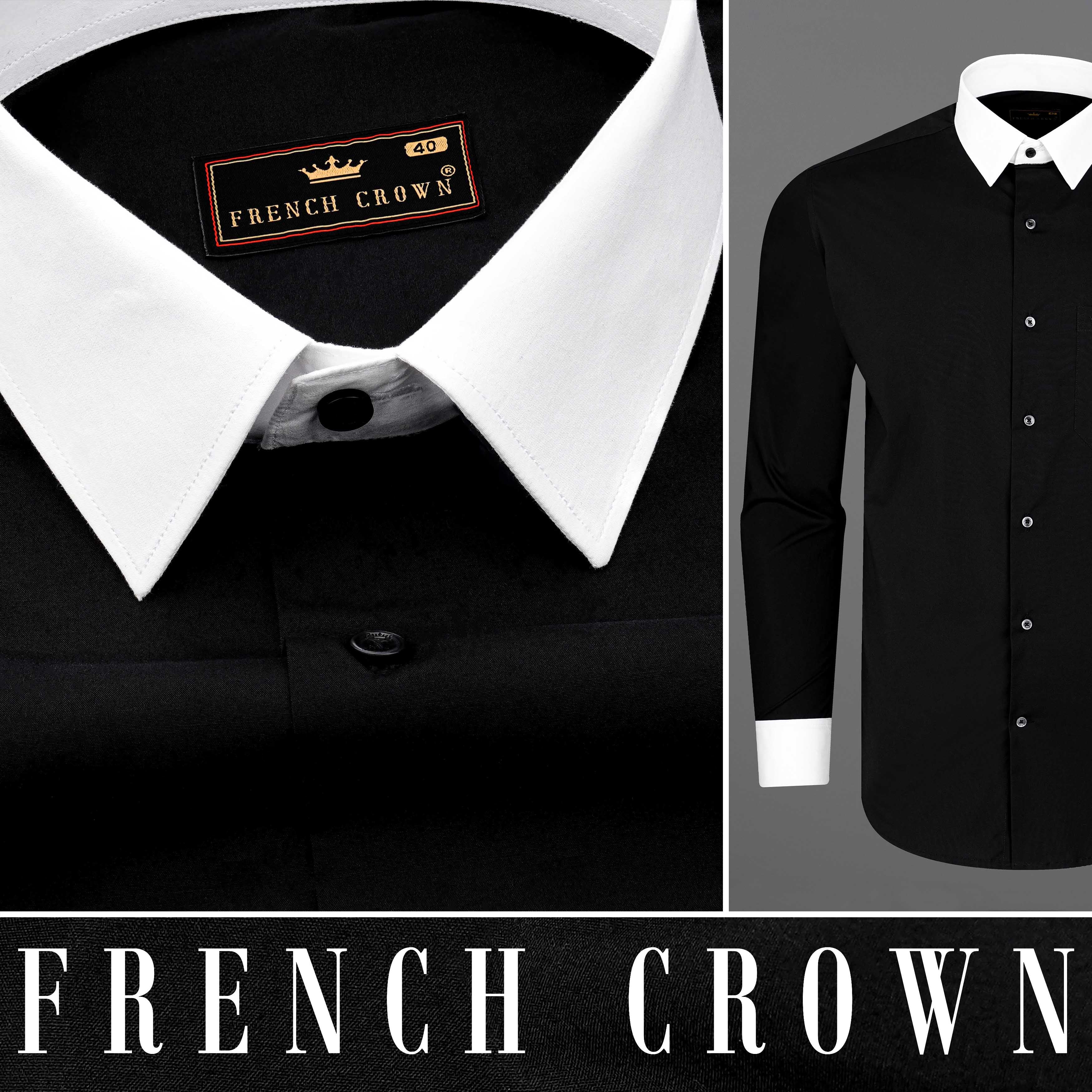 Jade Black with White Formal Casual Textured Premium Cotton Shirt For Men Rare Rabbit Shirts