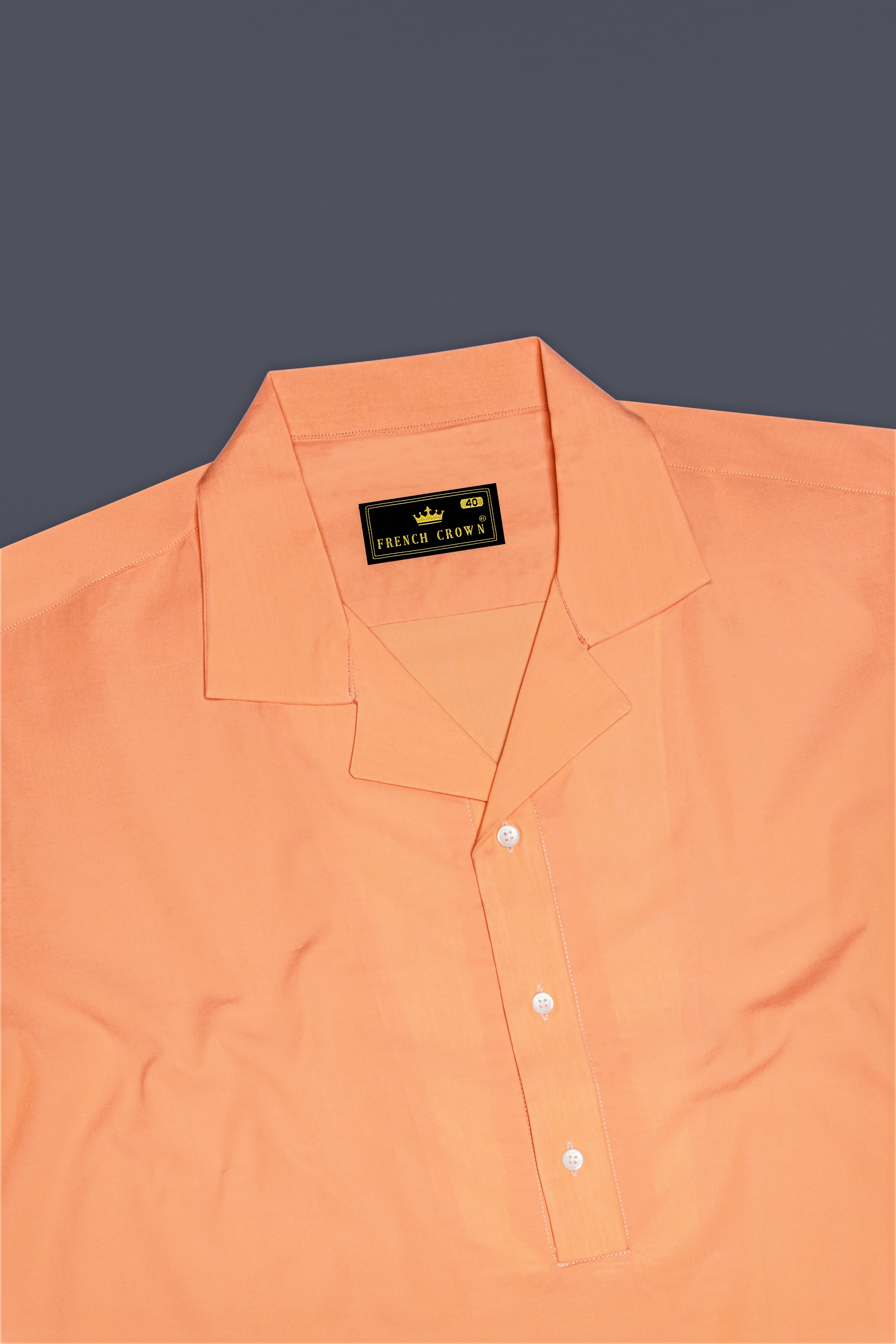 Tacao Orange Premium Cotton Designer Shirt