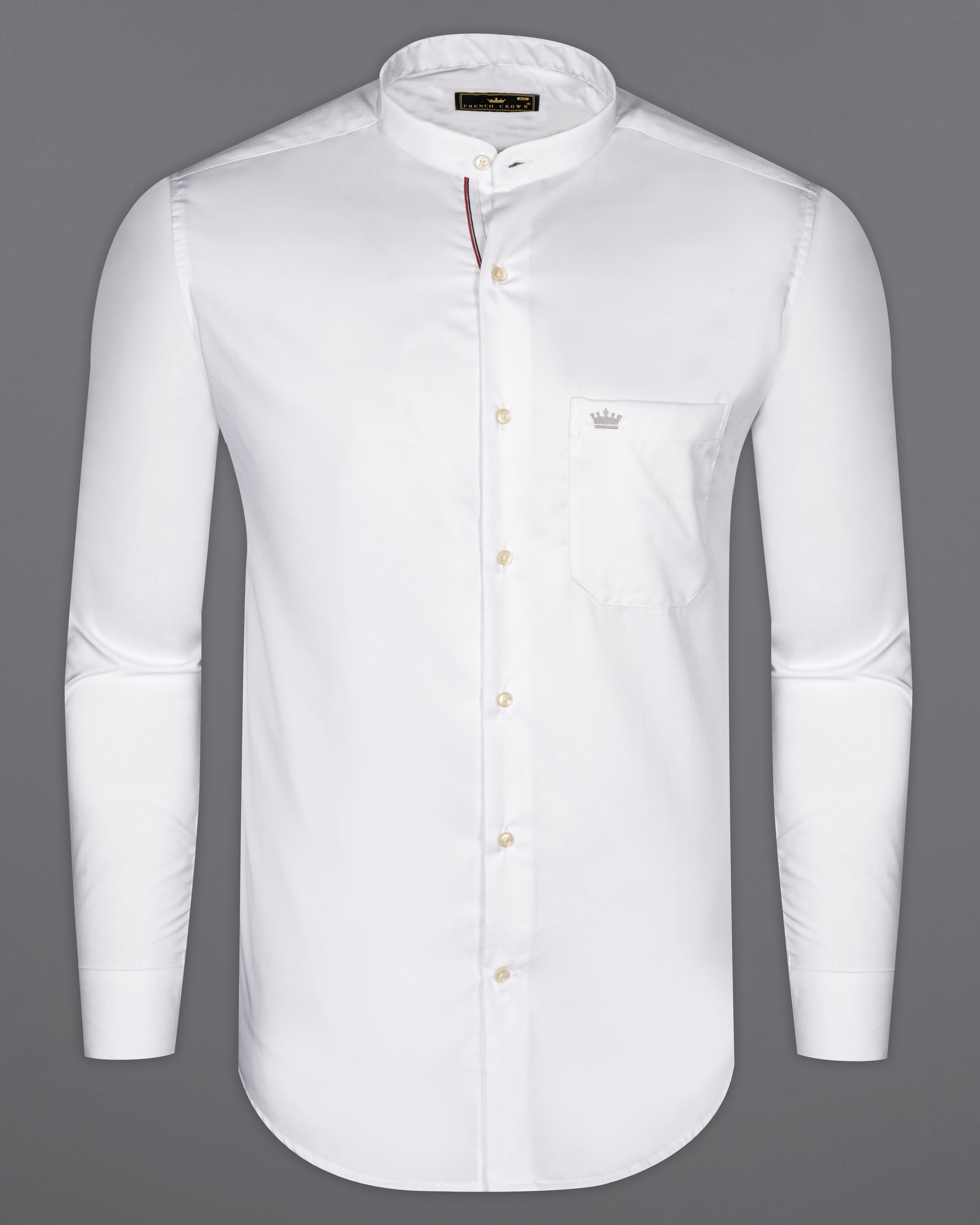 Bright White Twill Textured Giza Cotton Shirt