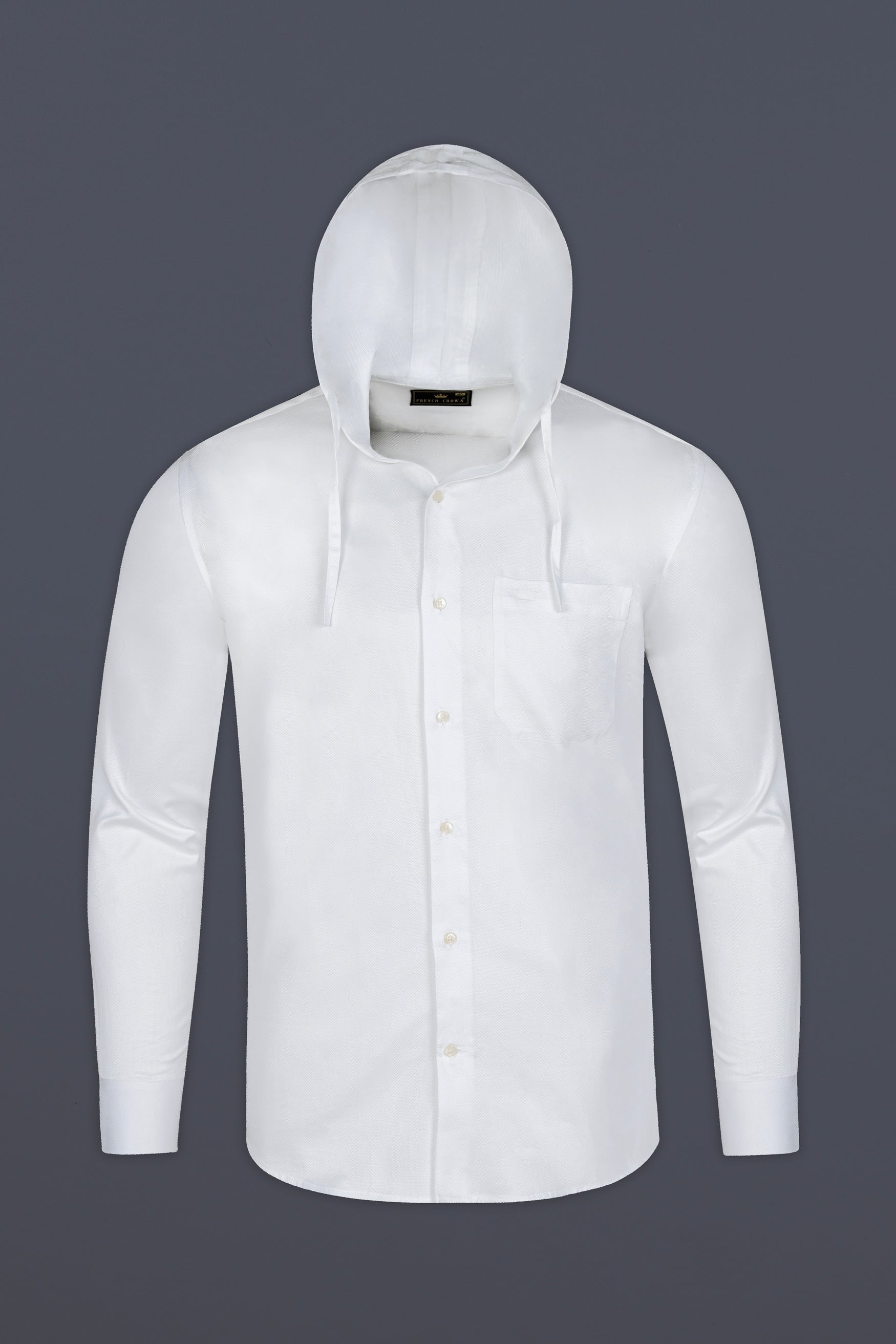 Bright White Plain Solid Premium Cotton Indian Kurta Style Shirt