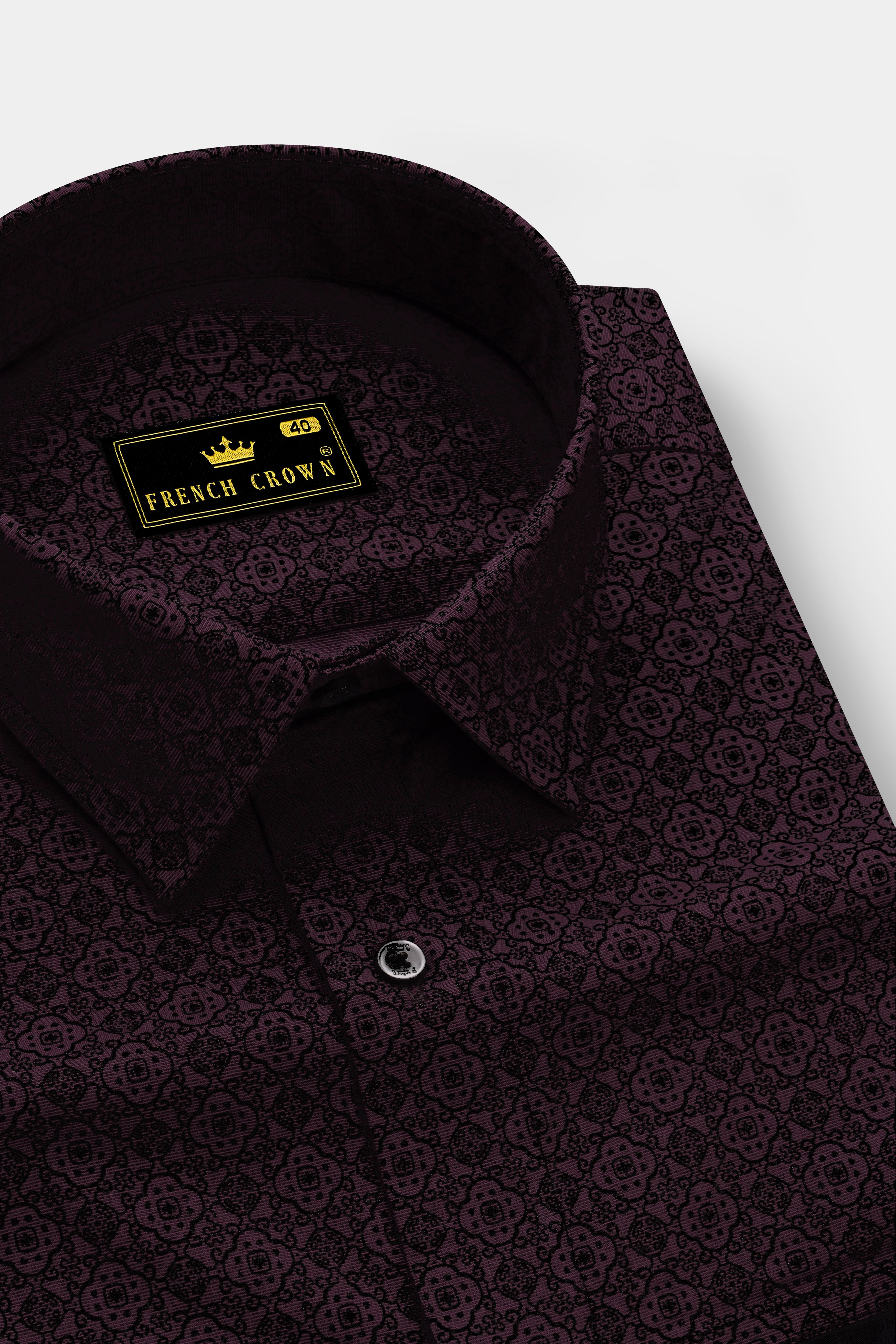 Thunder Violet with Jade Black Super Soft Premium Cotton Designer Shirt