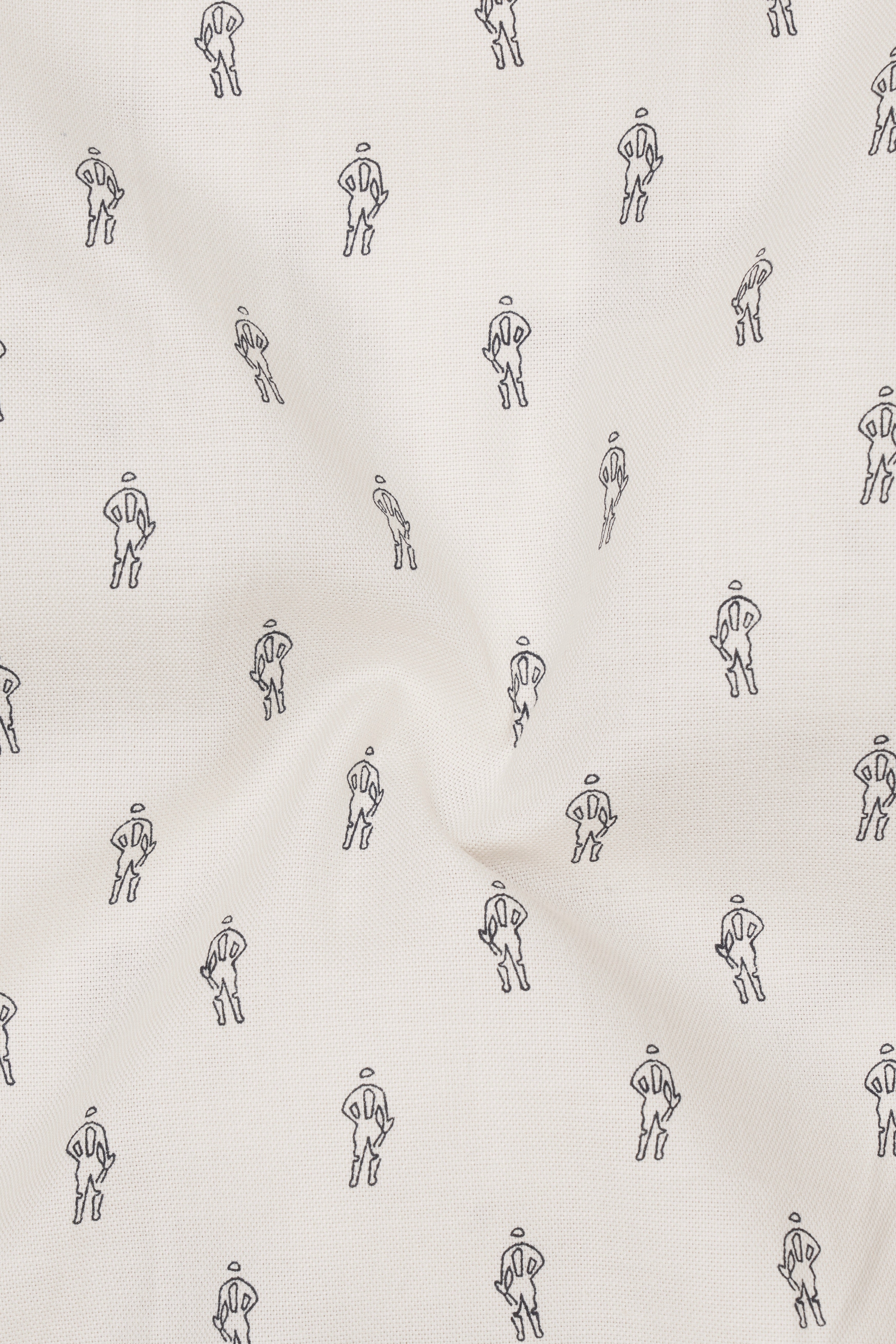 Antique Cream Printed Royal Oxford Shirt