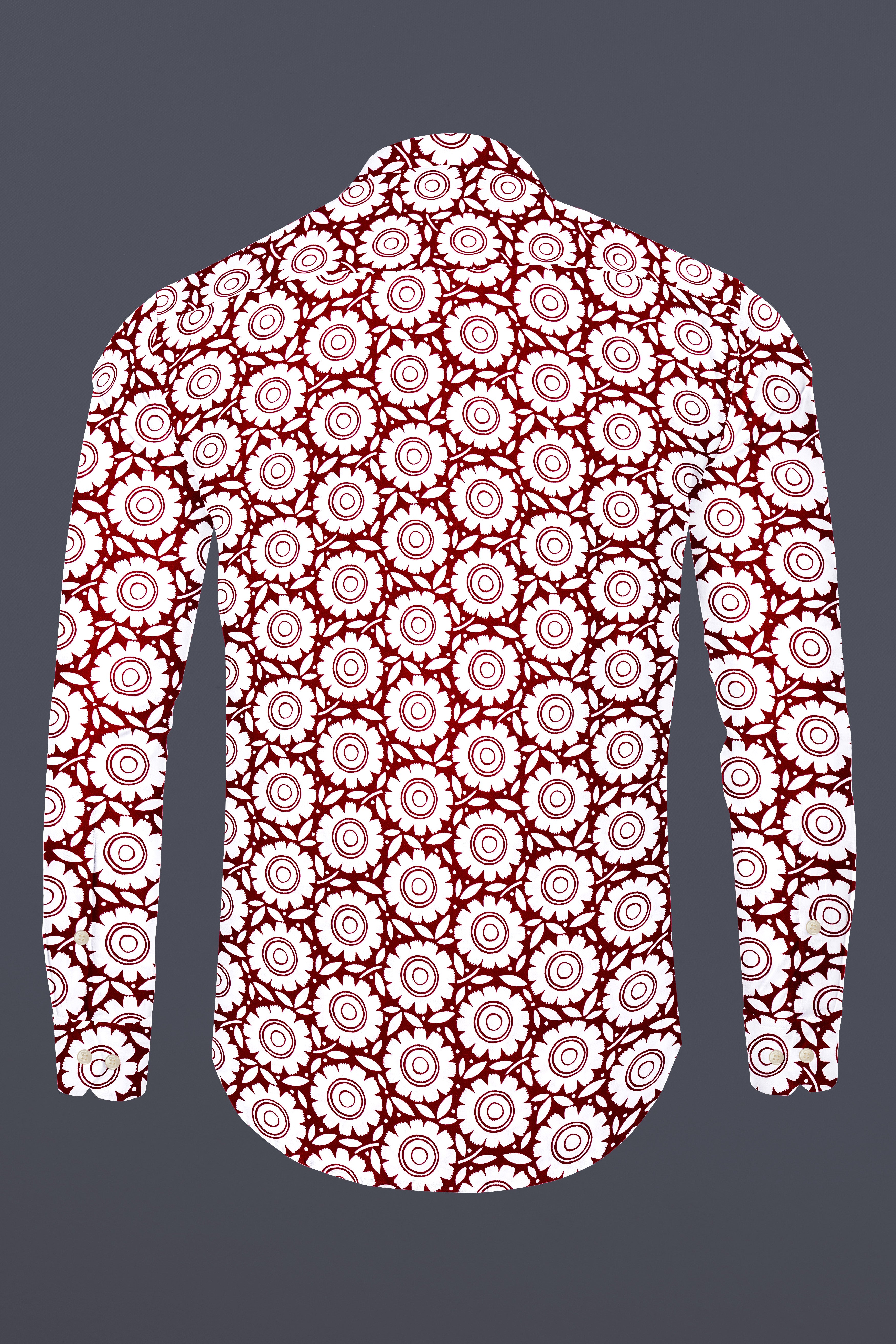 Bright White Bohemian Printed Royal Oxford zipper Shirt