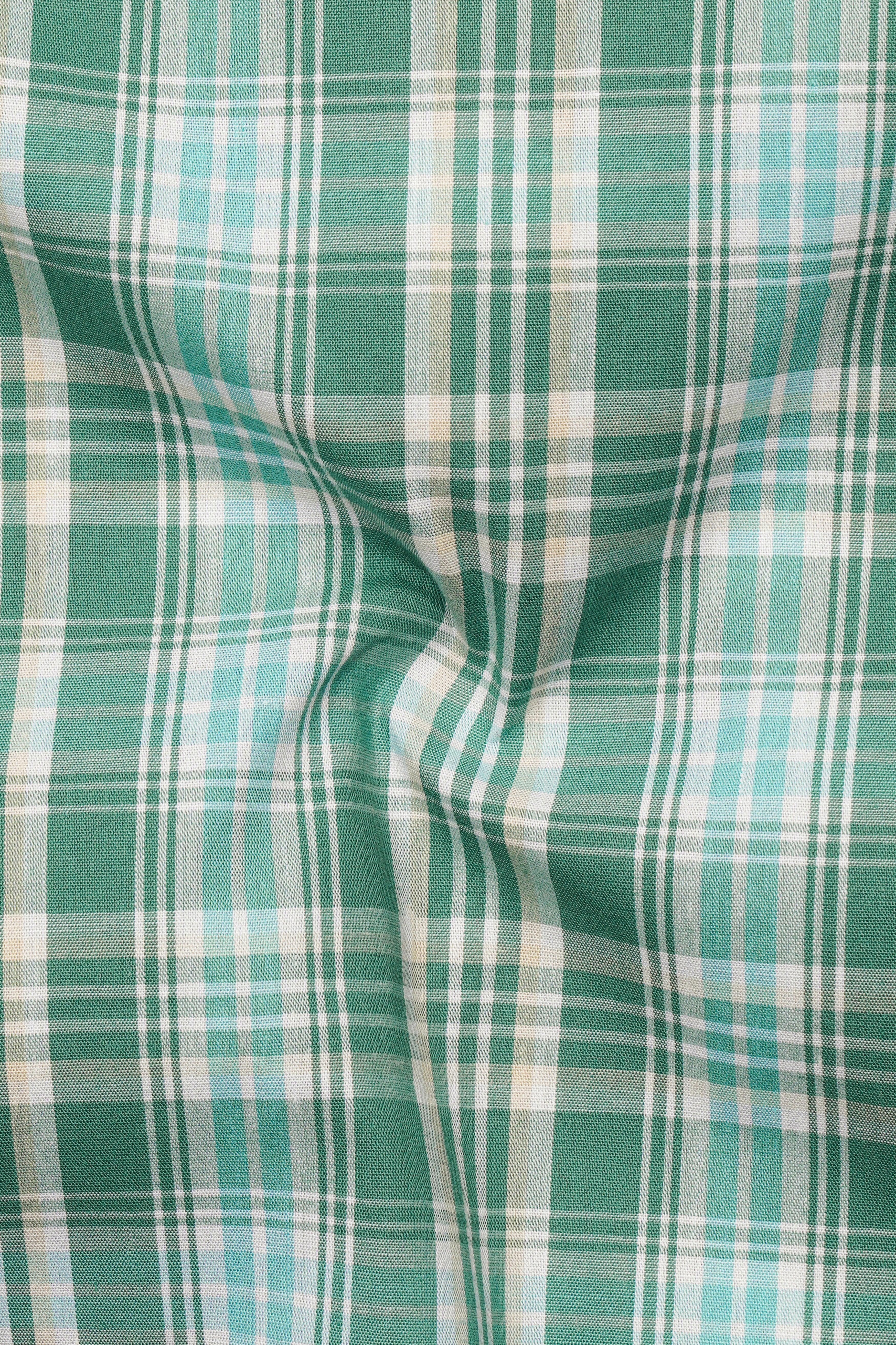 Viridian Green with Chinook Blue Plaid Premium Cotton Shirt