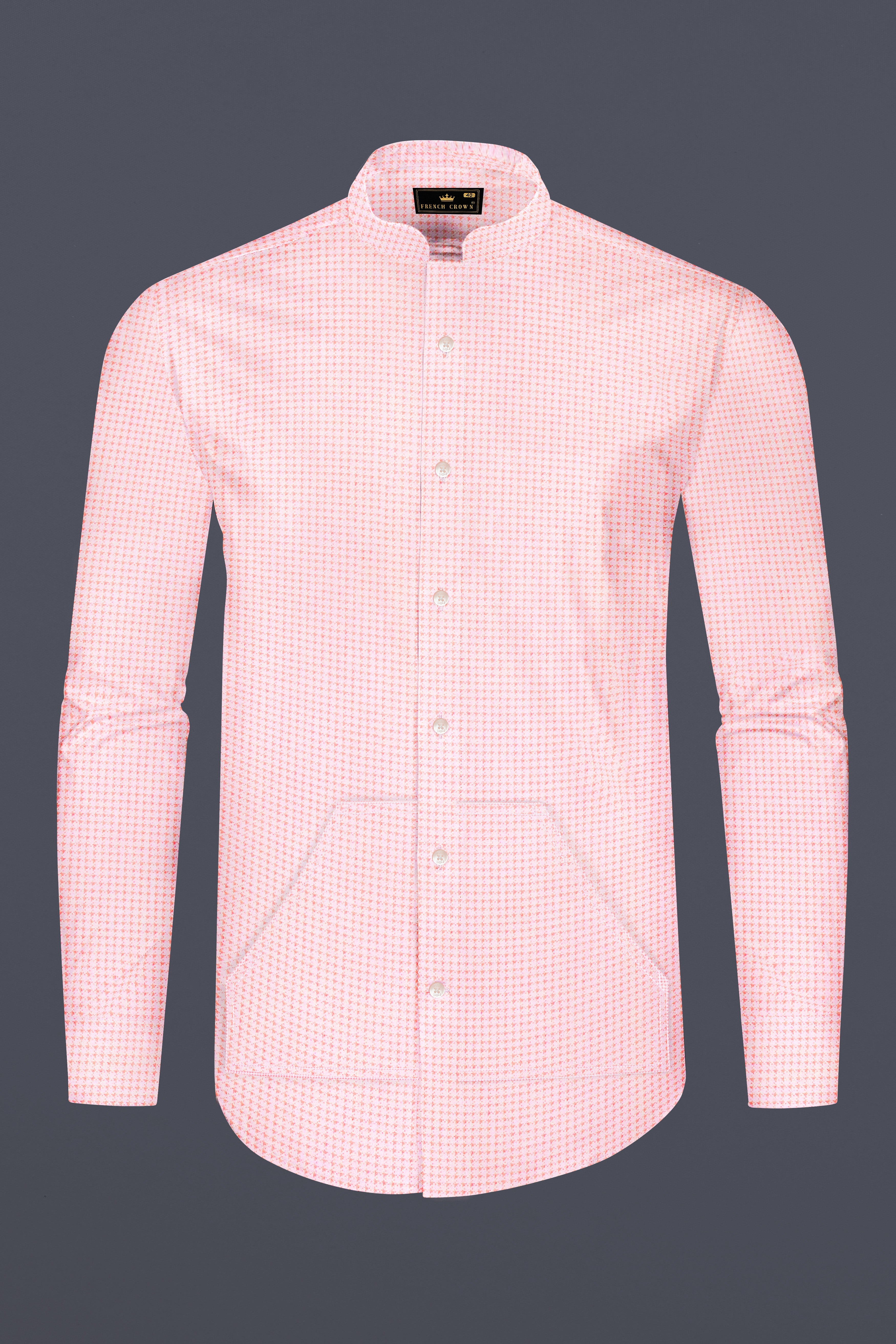 Azalea Pink and White Premium Cotton Shirt