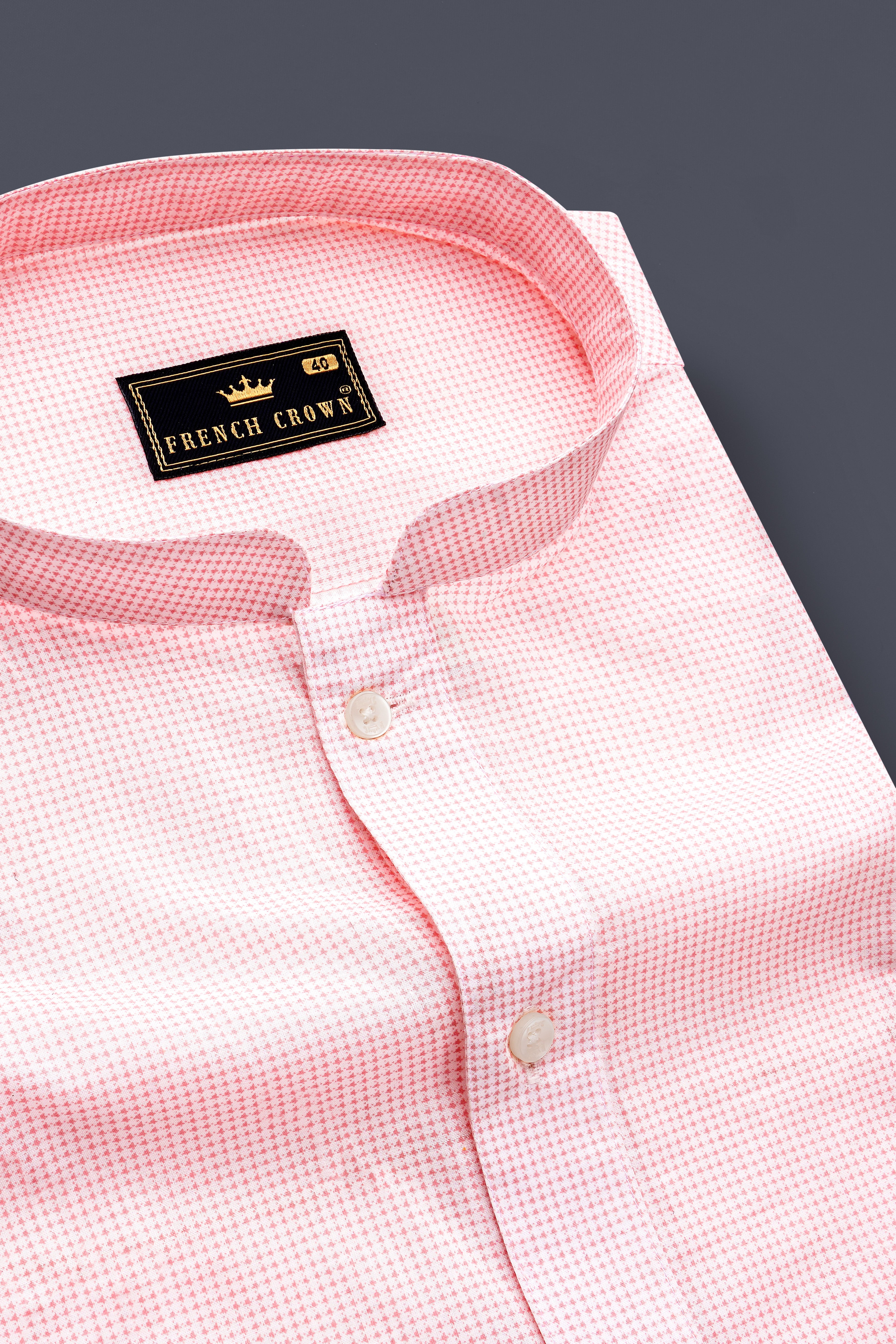 Azalea Pink and White Premium Cotton Shirt