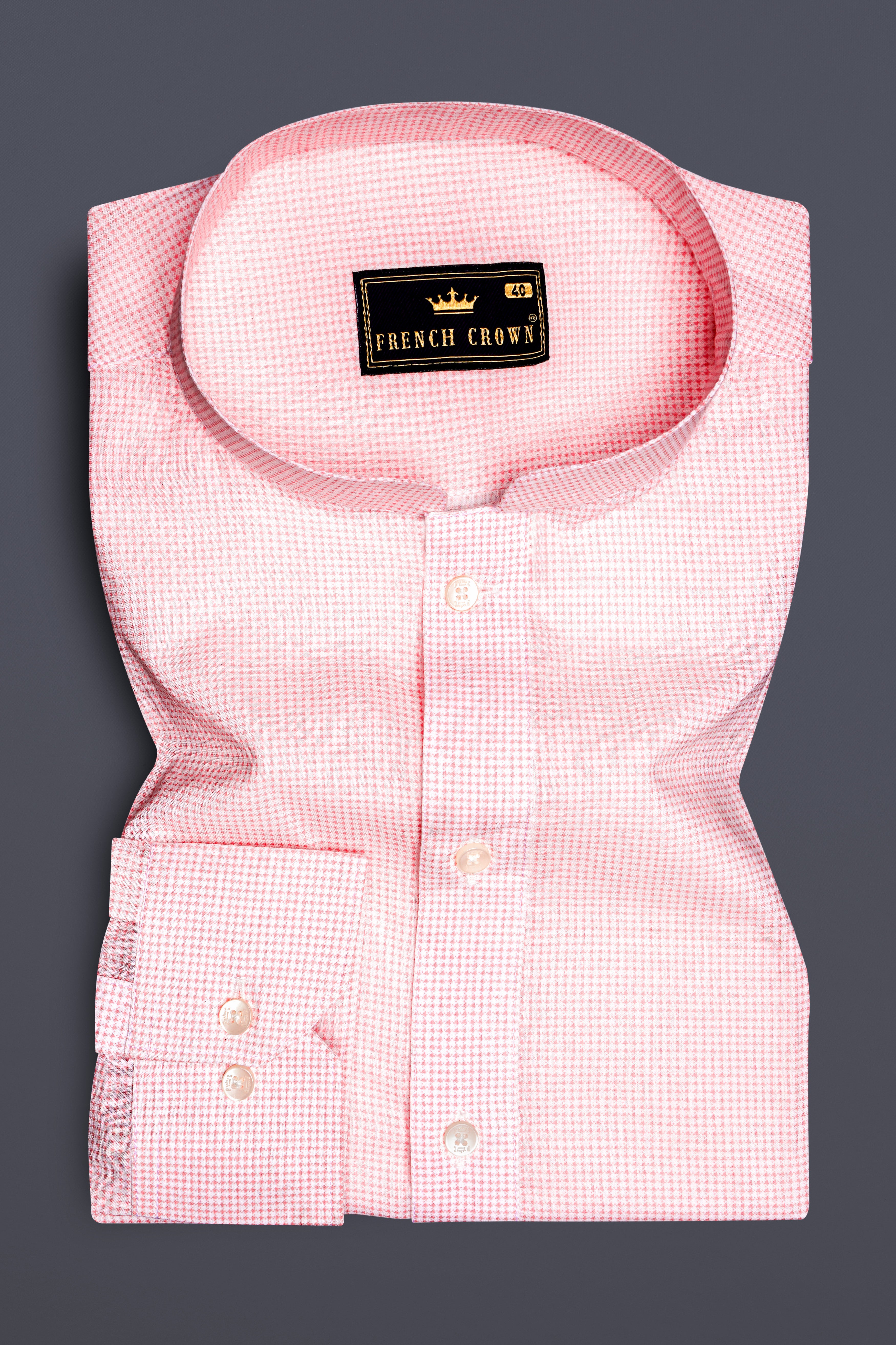 Azalea Pink and White Premium Cotton Shirt