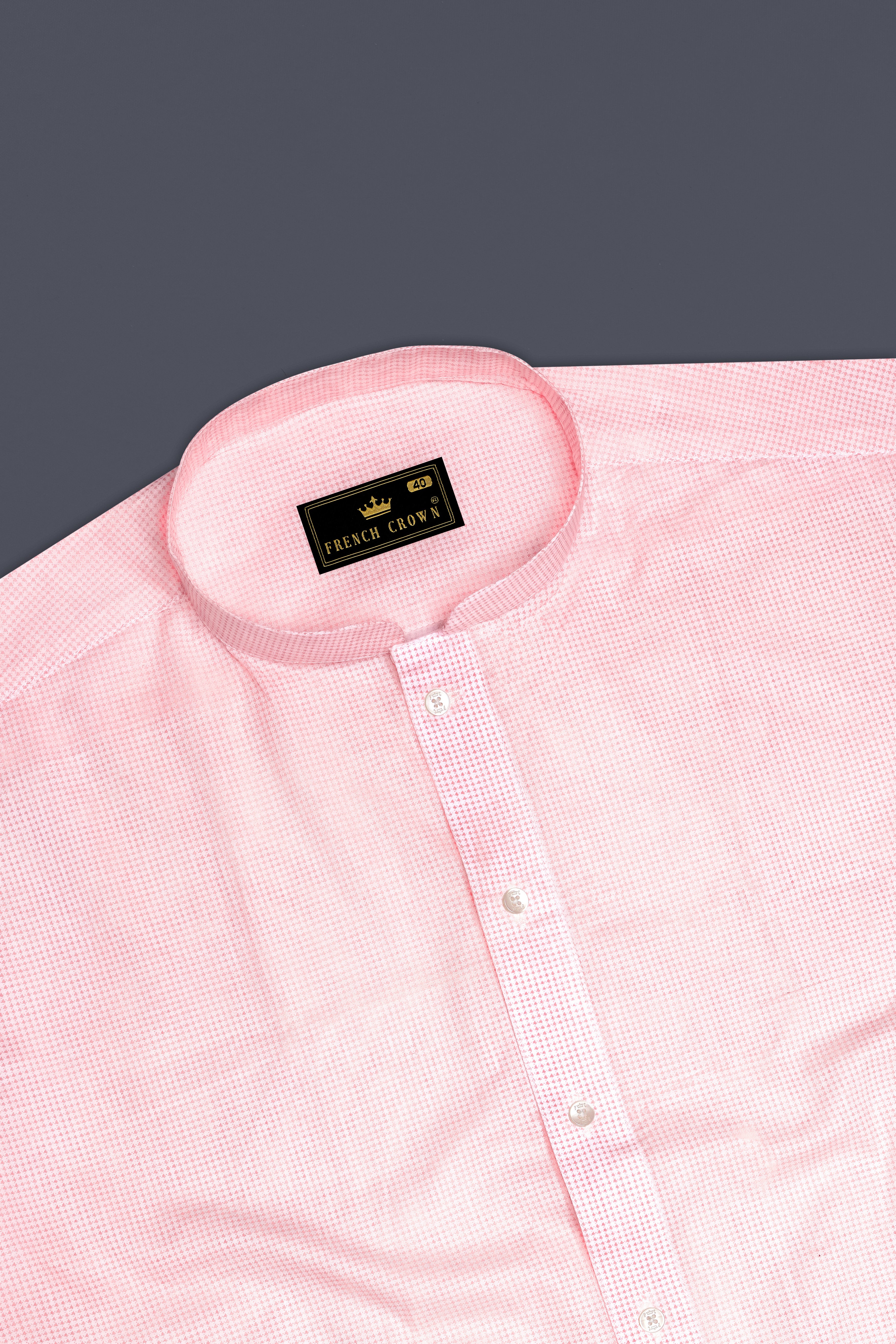 Azalea Pink and White Premium Cotton Shirt