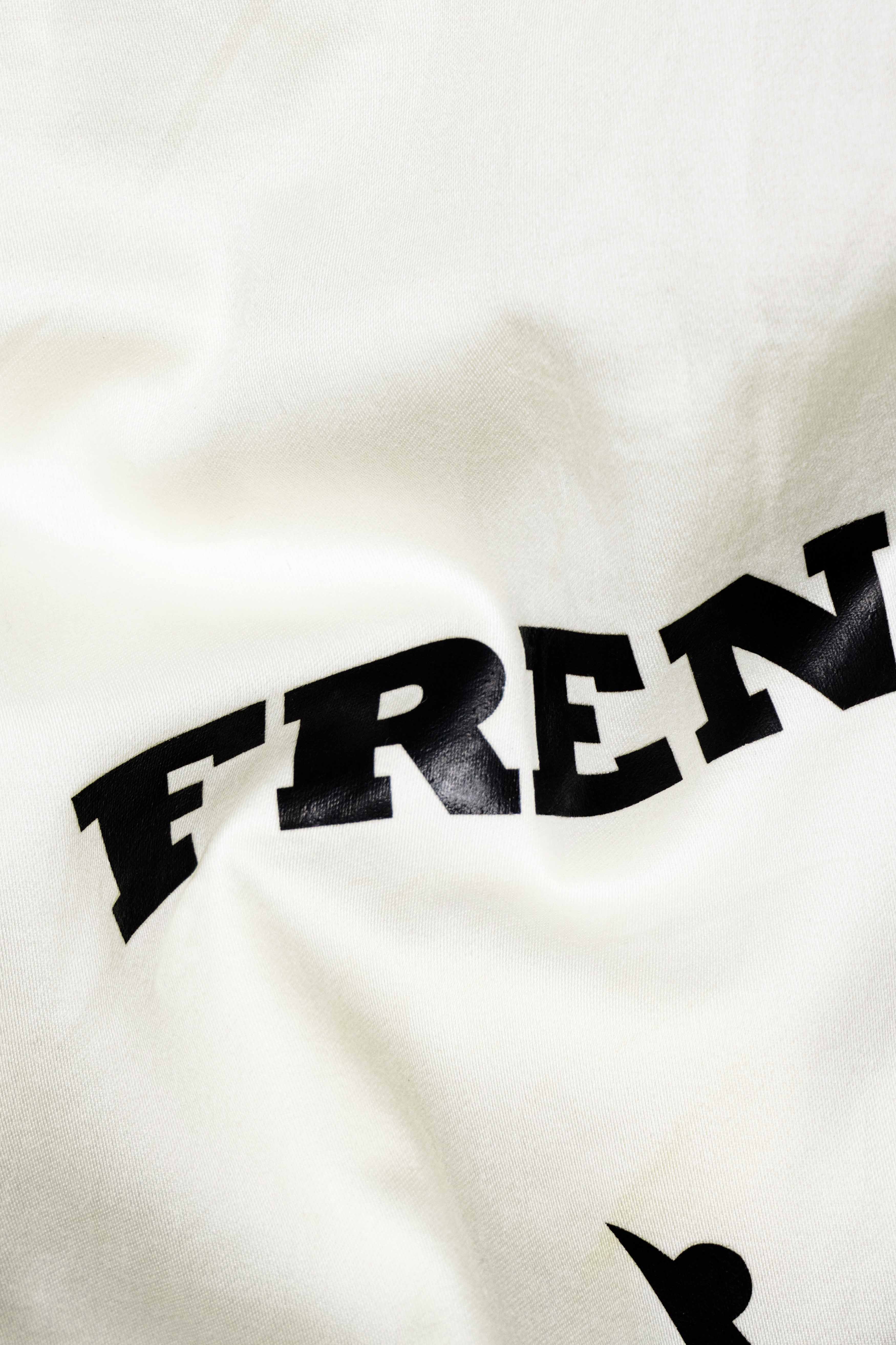 Amour Cream French Crown Printed Subtle Sheen Super Soft Premium Cotton Designer Shirt