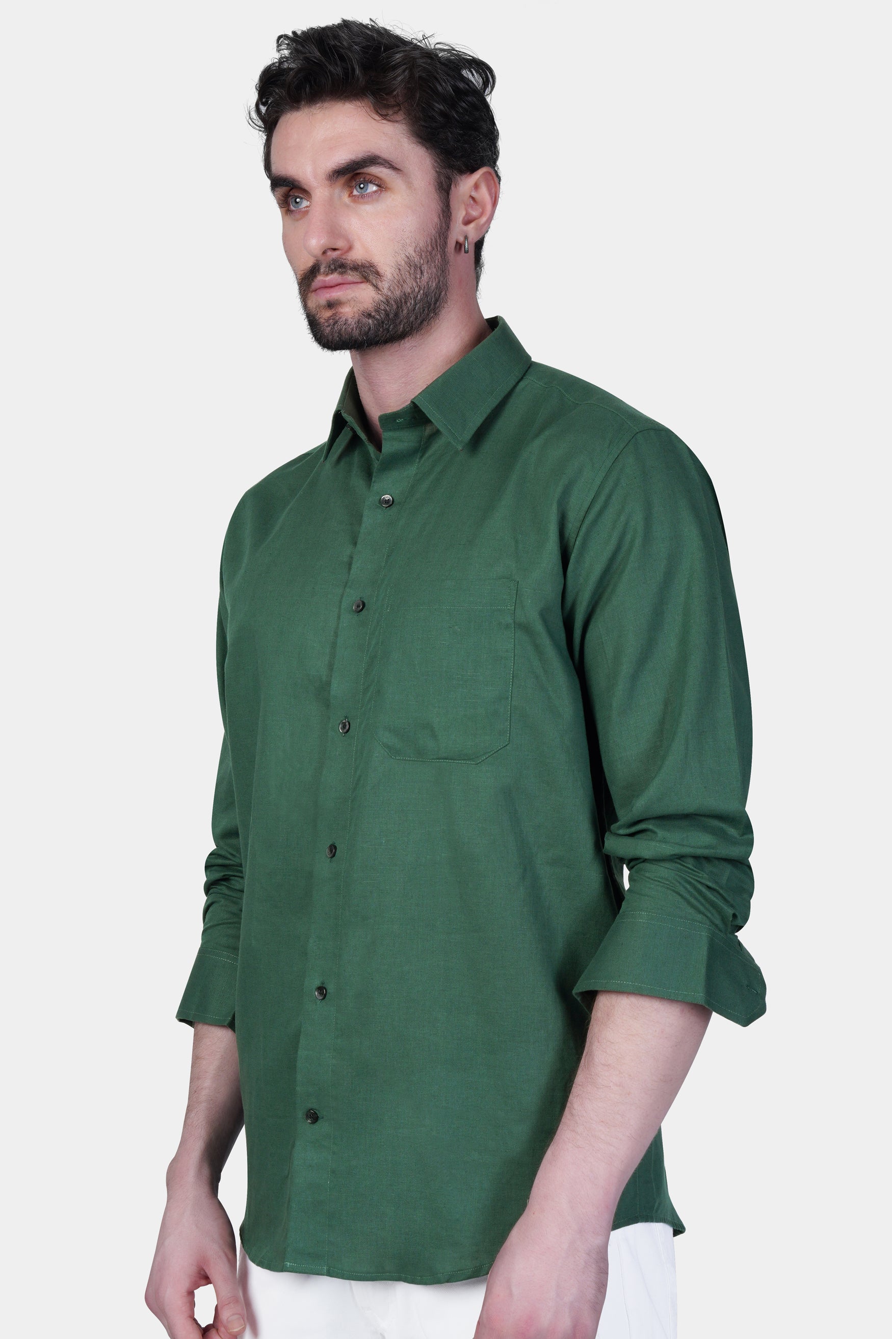 Phthalo Green Subtle Sheen Super Soft Premium Cotton Shirt