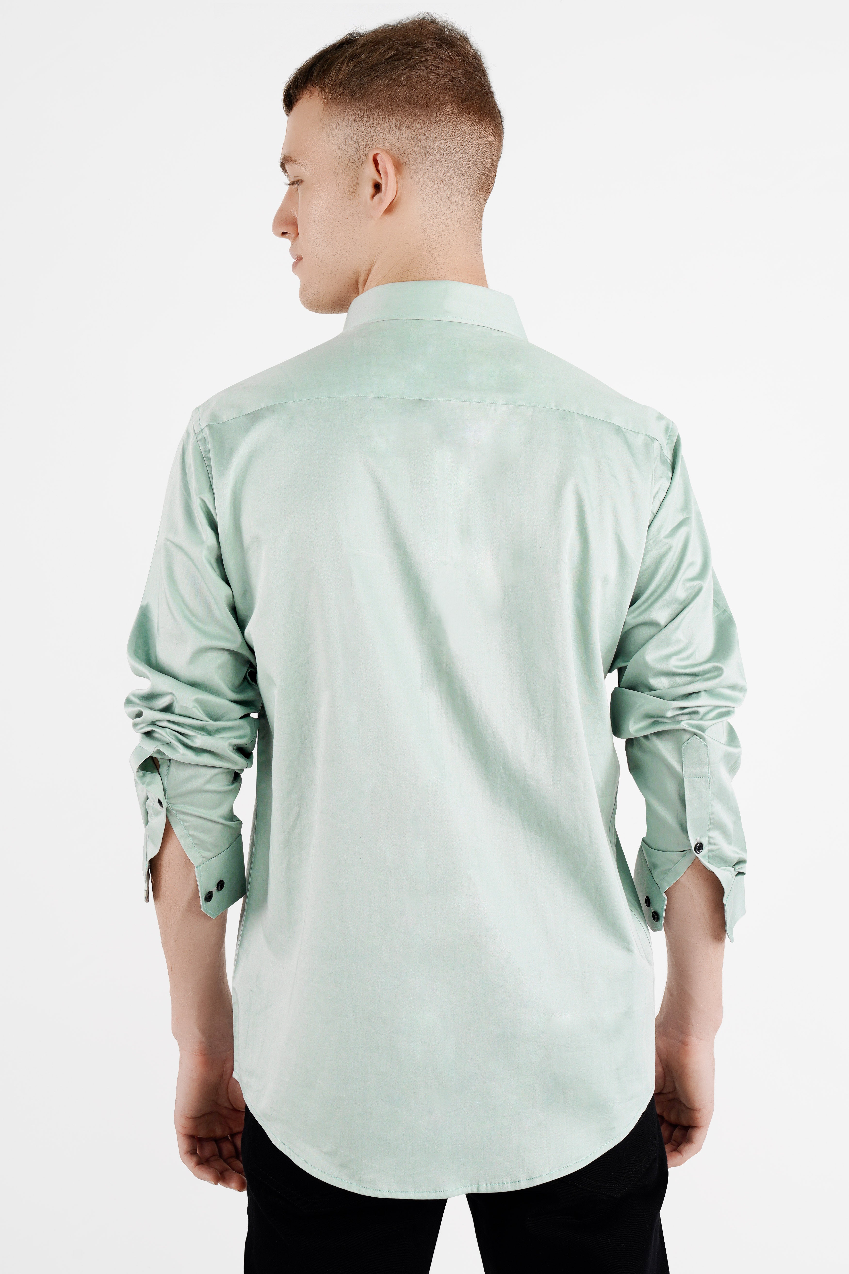 Periglacial Green Subtle Sheen Super Soft Premium Cotton Shirt