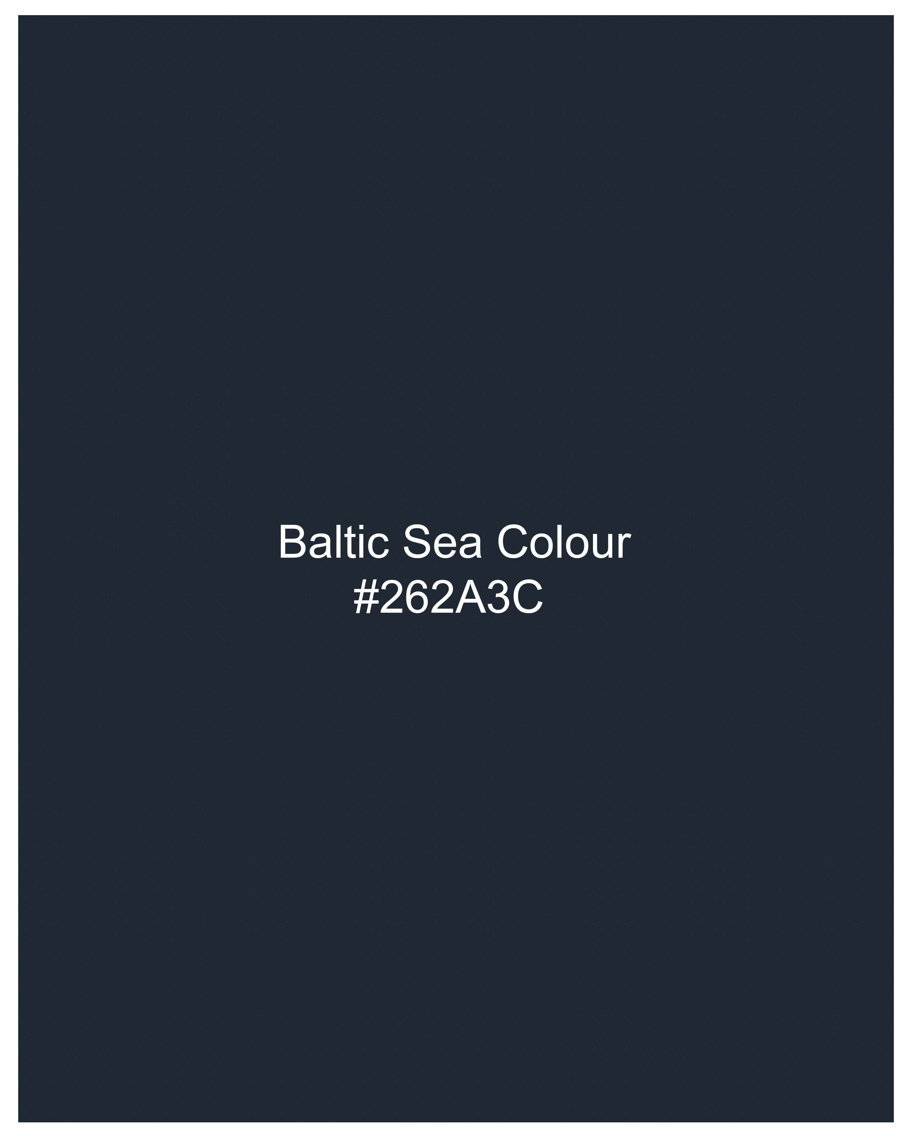 Baltic Sea Navy Blue Subtle Sheen Super Soft Premium Cotton Shirt