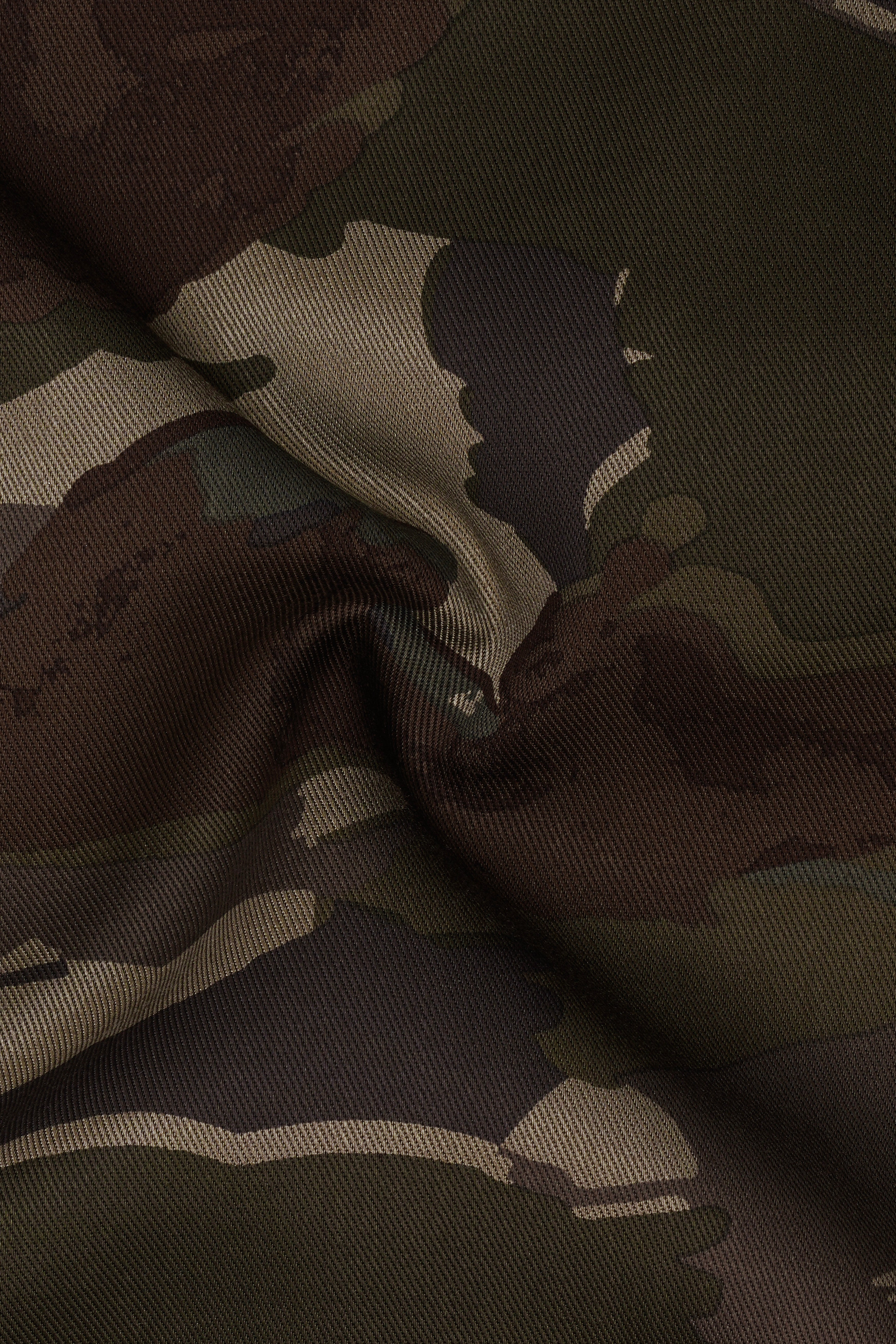 Rebel with Bronco Brown and Rifle Green Camouflage Printed Premium Tencel Shirt