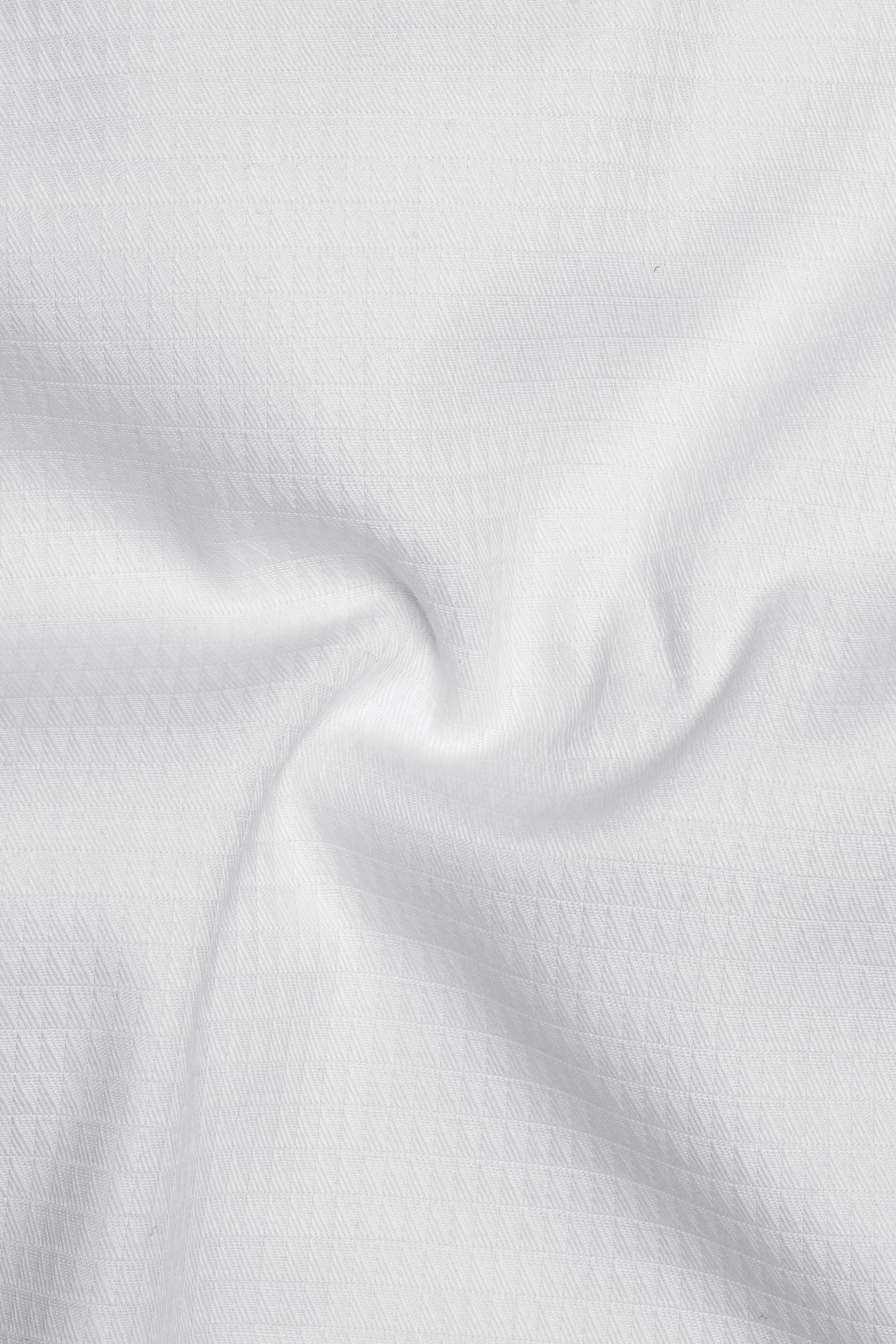 Bright White Dobby Textured Premium Giza Cotton Shirt