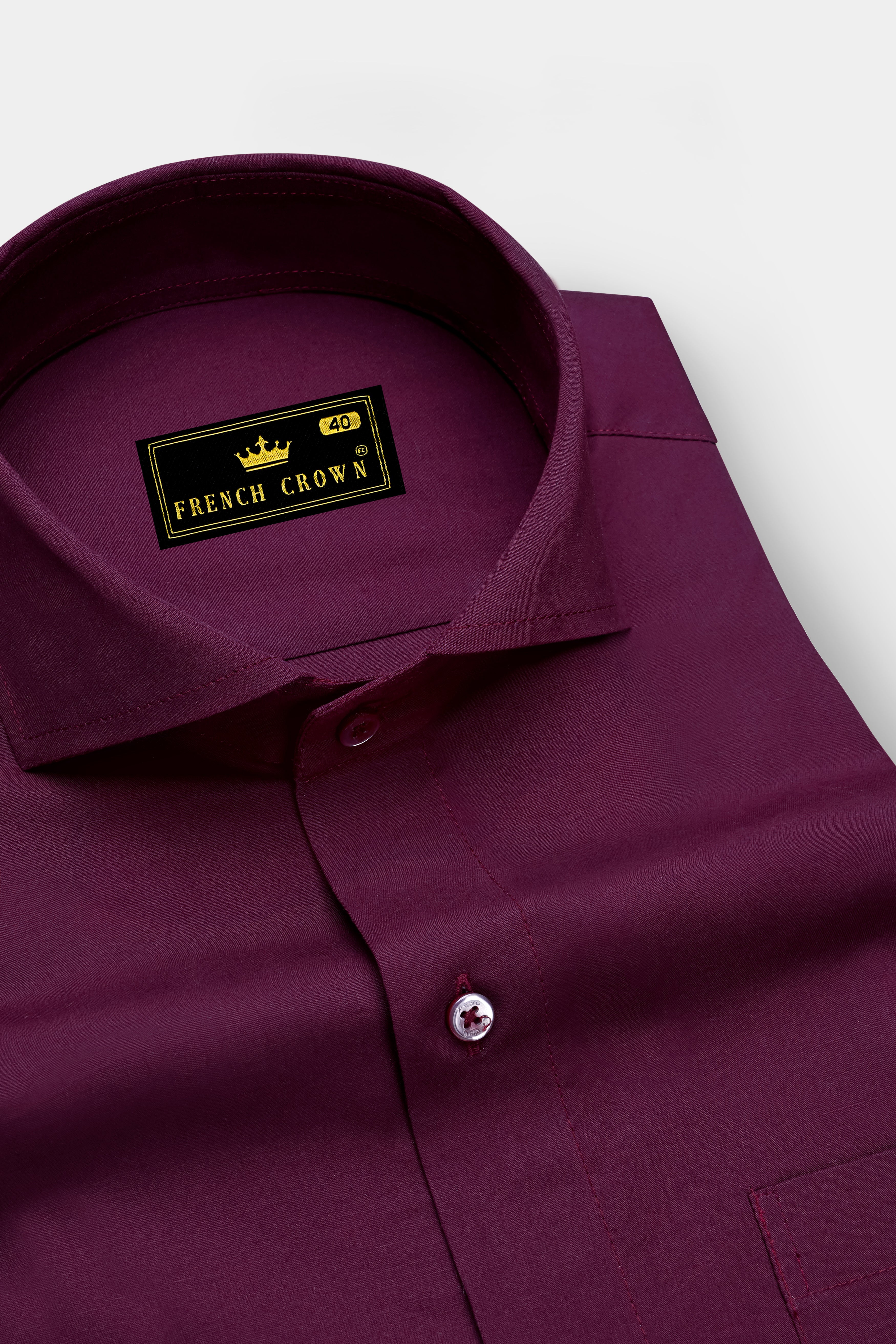 Wine Berry Premium Cotton Shirt