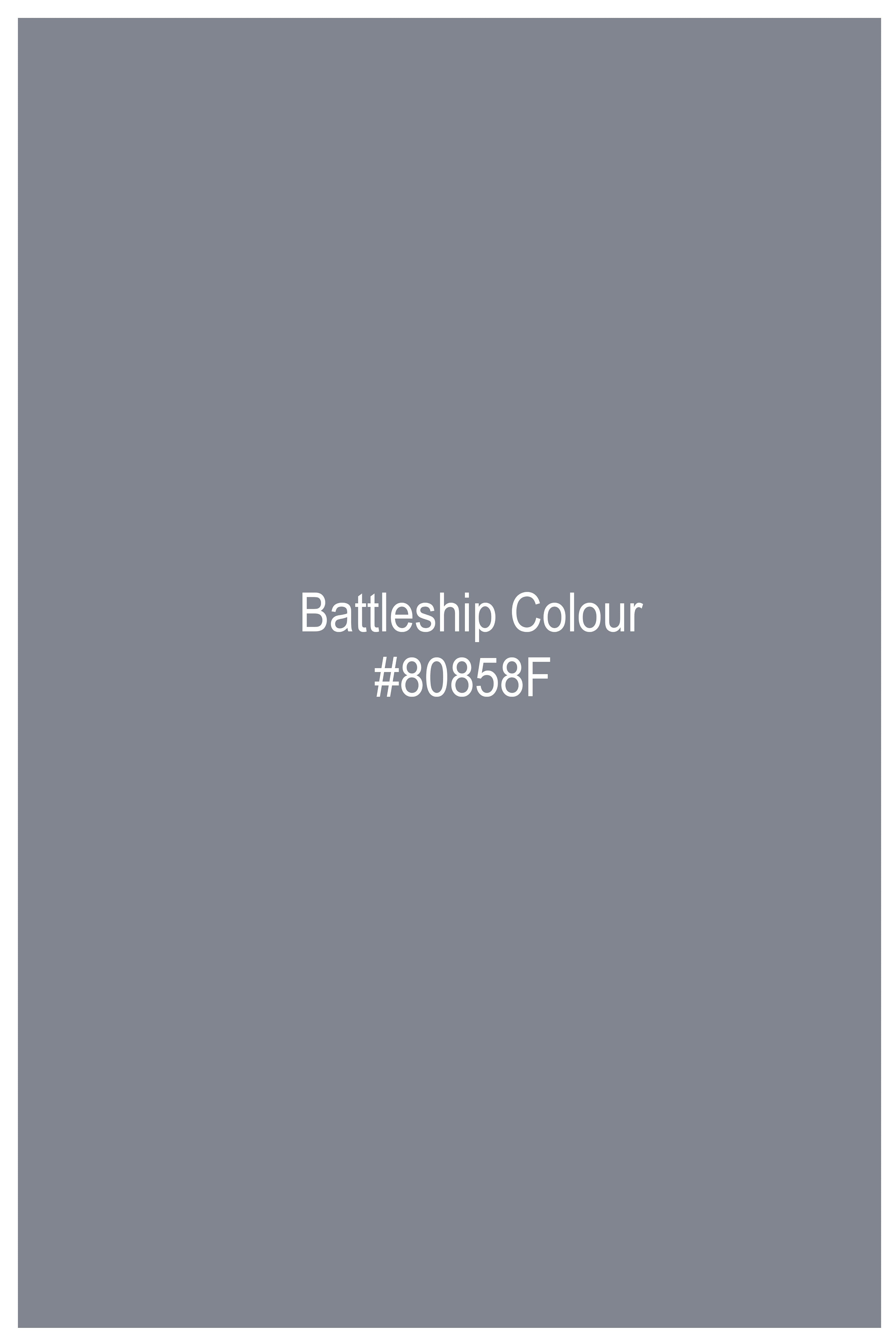Battleship Gray Hand Painted Flannel Designer Shirt