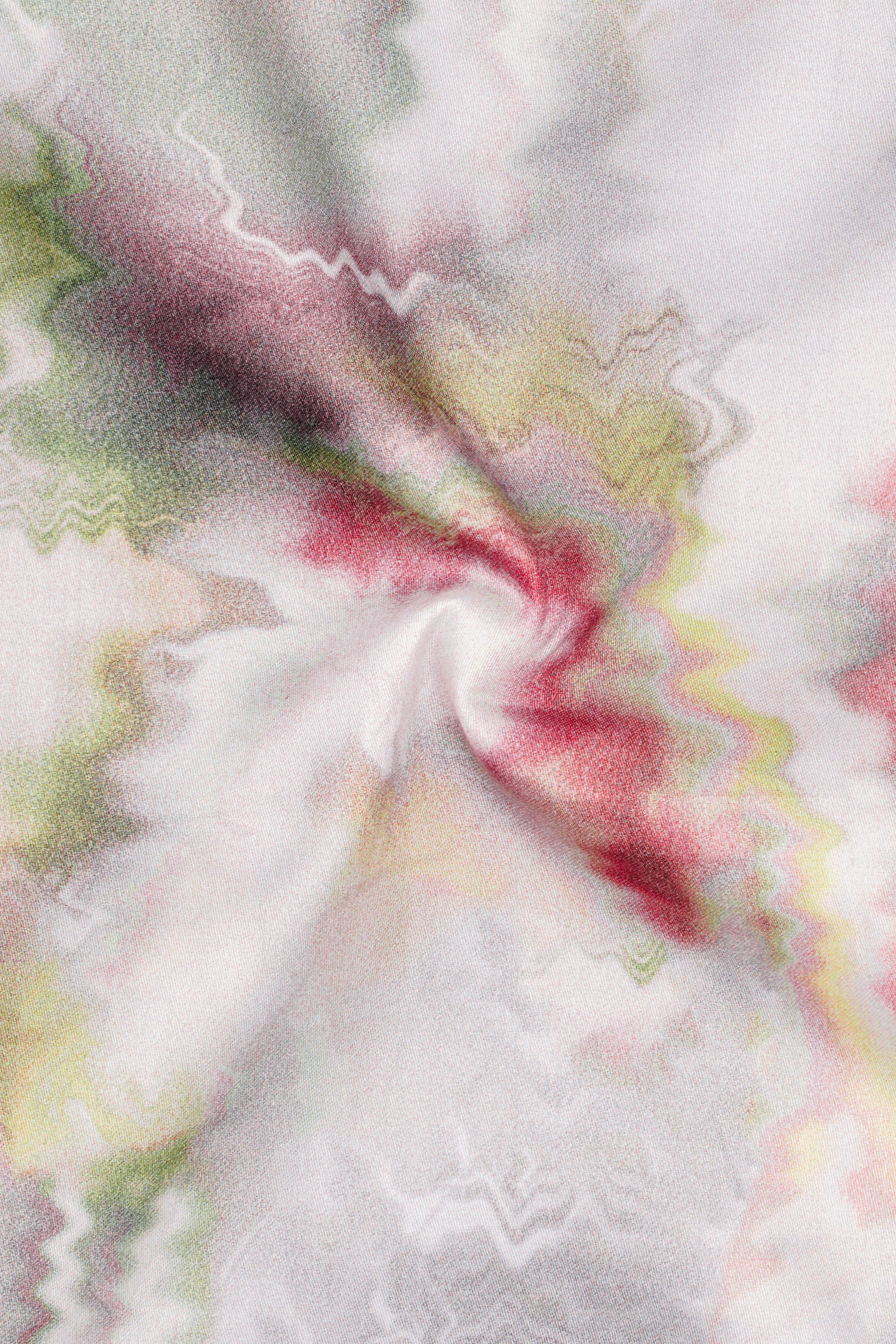 Mercury Off White with Nutmeg Red Marble Printed Super Soft Premium Cotton Shirt