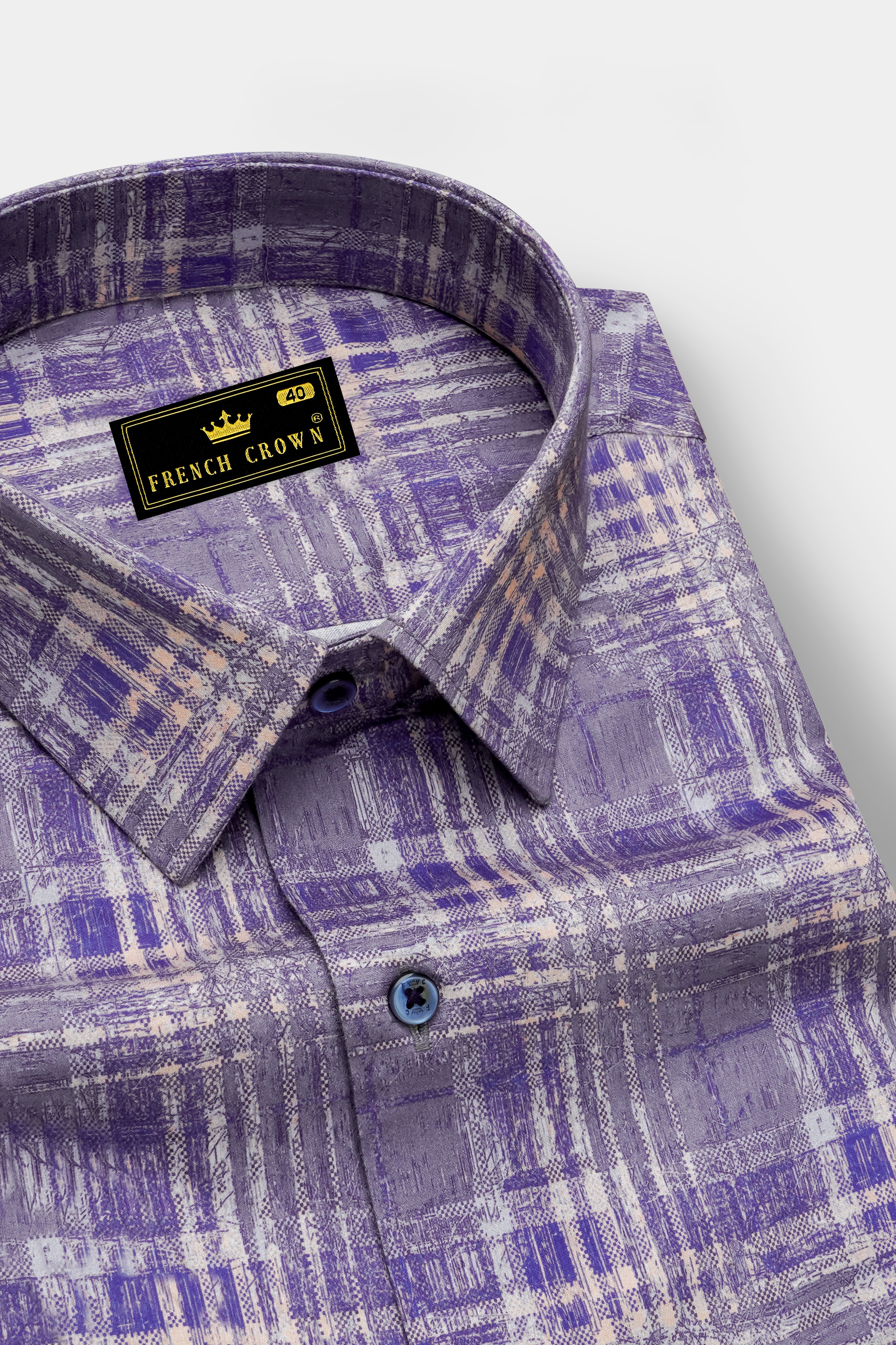 Regent Gray with Scampi Blue Plaid Super Soft Premium Cotton Shirt