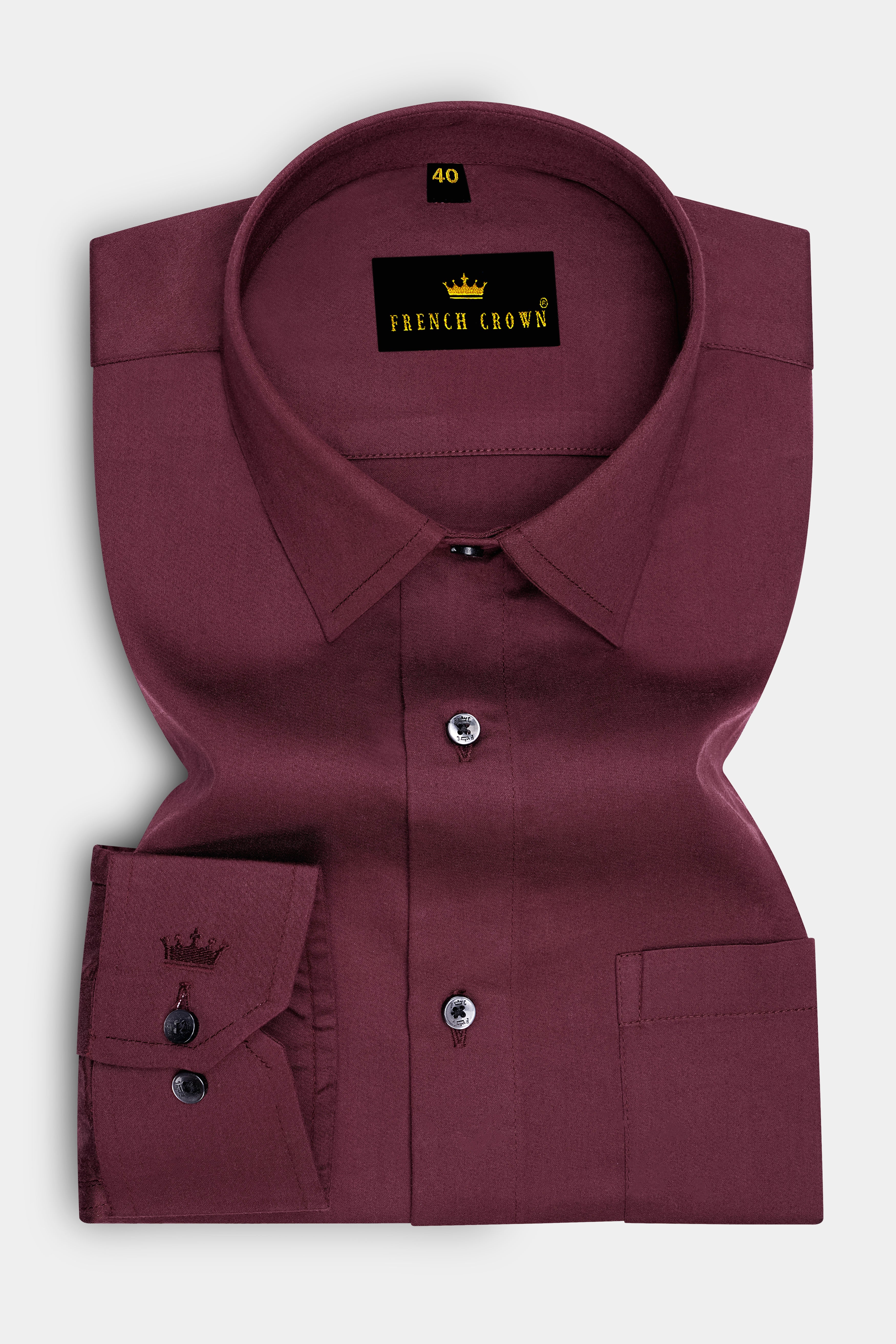 Wine Berry Premium Cotton Shirt